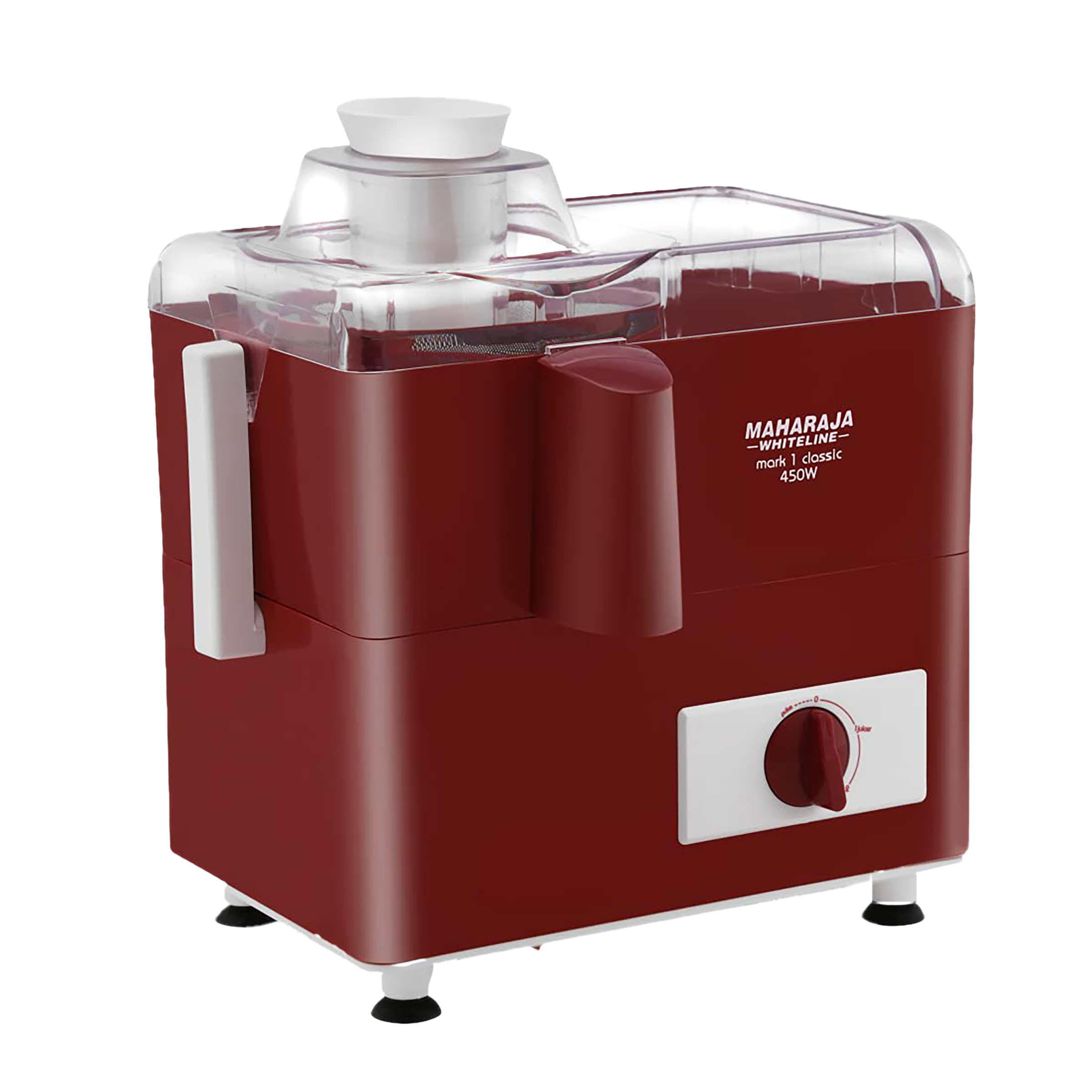MAHARAJA WHITELINE Mark 1 Classic 450 Watt Juice Extractor (Maximum Juice Efficiency, Cherry Red)_1