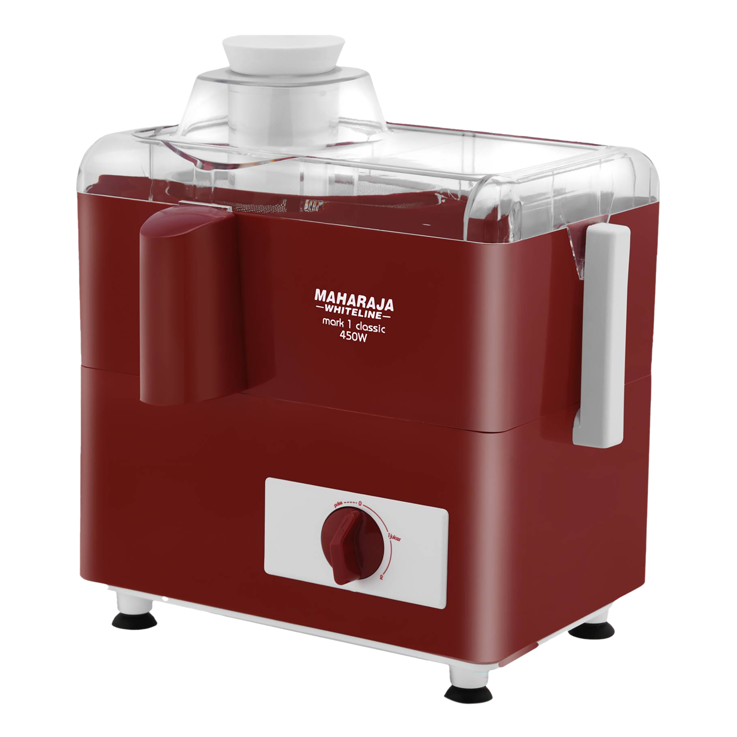 MAHARAJA WHITELINE Mark 1 Classic 450 Watt Juice Extractor (Maximum Juice Efficiency, Cherry Red)_4