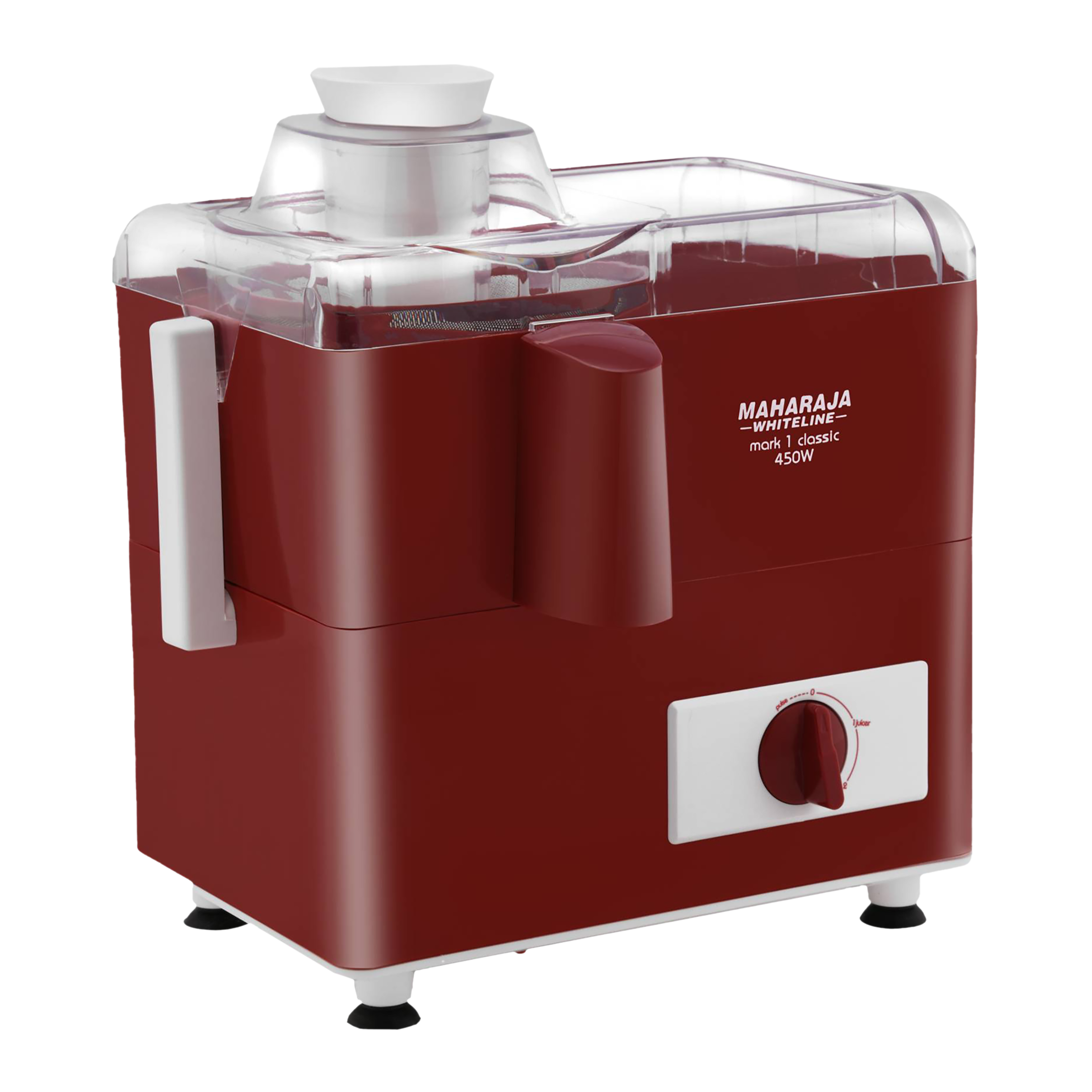 MAHARAJA WHITELINE Mark 1 Classic 450 Watt Juice Extractor (Maximum Juice Efficiency, Cherry Red)_5
