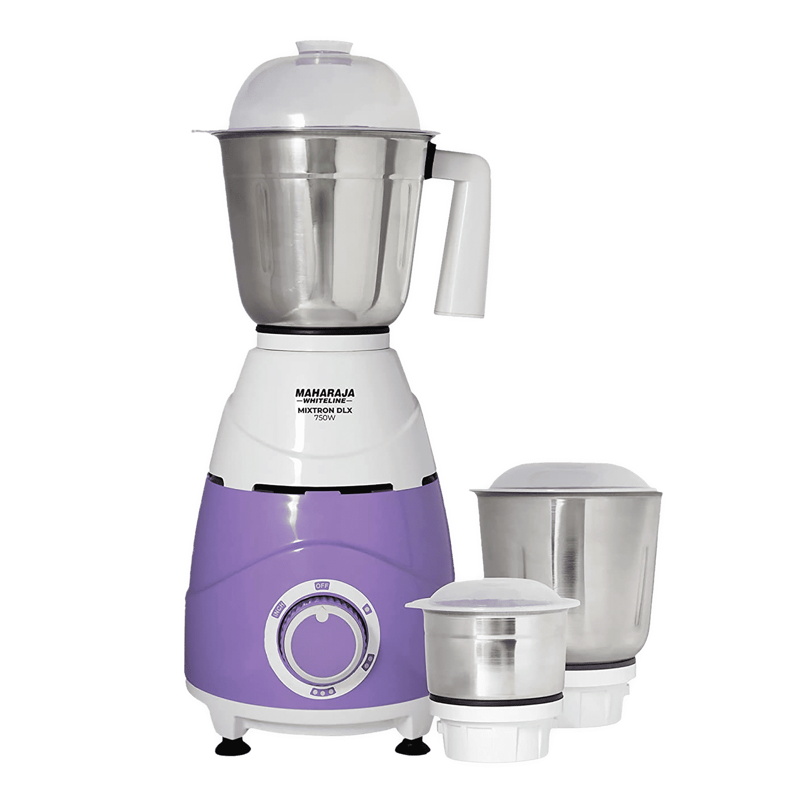 MAHARAJA WHITELINE Mixtron Dlx 750 Watt 3 Jars Mixer Grinder (20000 RPM, Unique Jar Flow Breaker, Lavender & White)_1