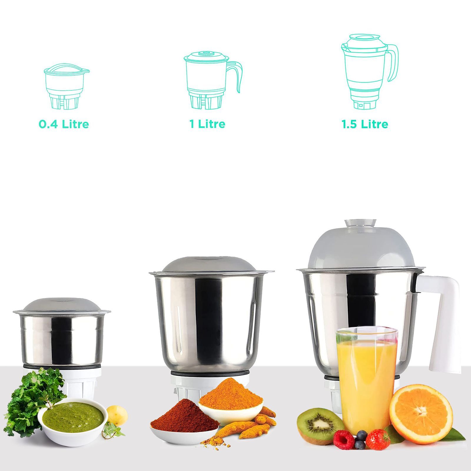 MAHARAJA WHITELINE Mixtron Dlx 750 Watt 3 Jars Mixer Grinder (20000 RPM, Unique Jar Flow Breaker, Lavender & White)_4