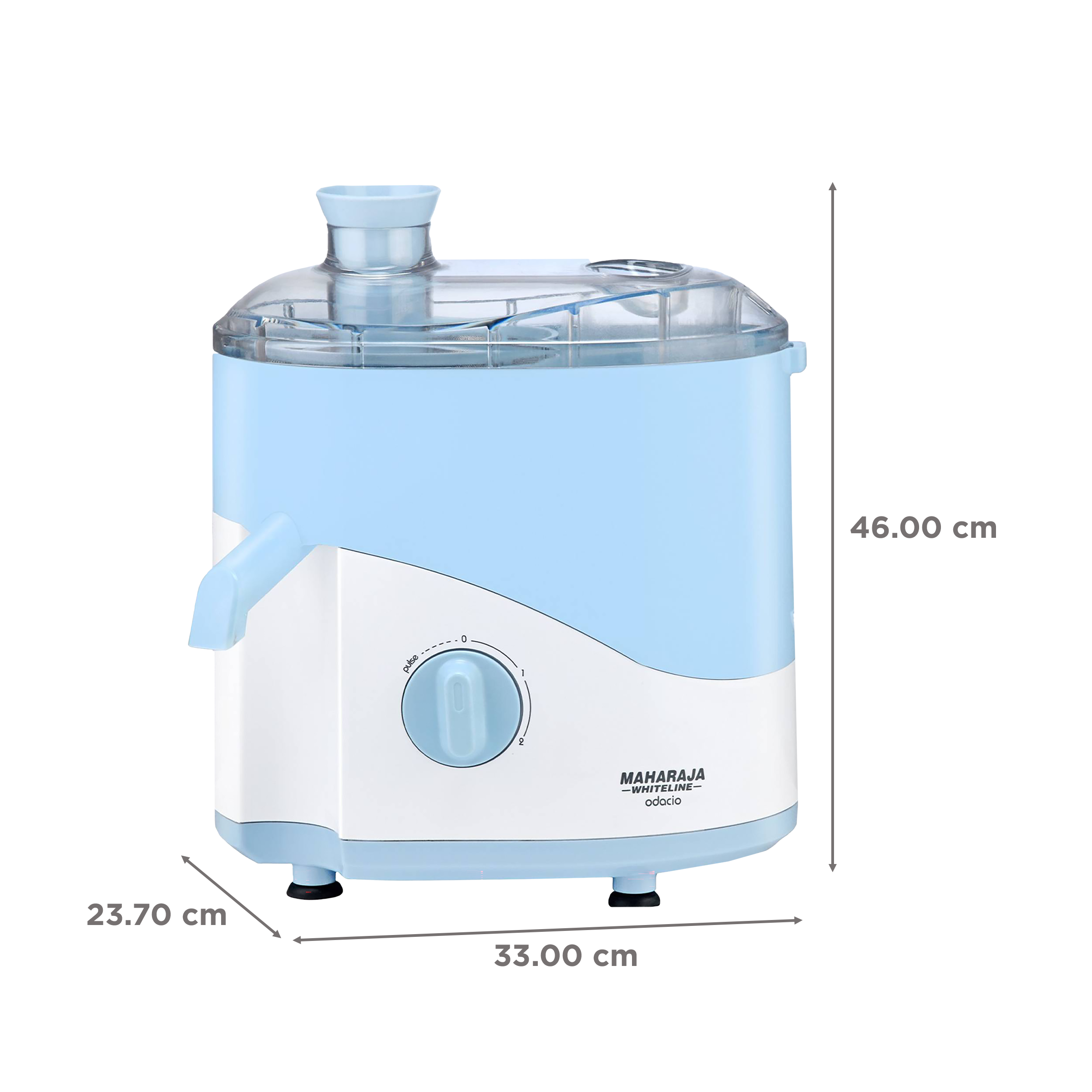 MAHARAJA WHITELINE Odacio JX1-149 500 Watt 2 Jars Juicer Mixer Grinder (22000 RPM, Non-Slip Feet, Blue/White)_3