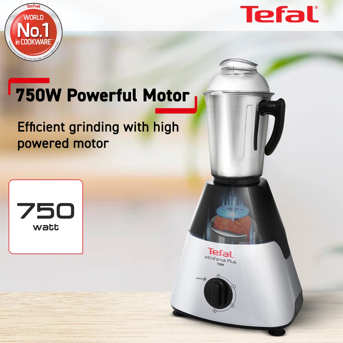 Tefal Infiniforce Plus 750 Watt 4 Jars Mixer Grinder (20000 RPM, Dual Cooling Technology, Black/Silver)_7
