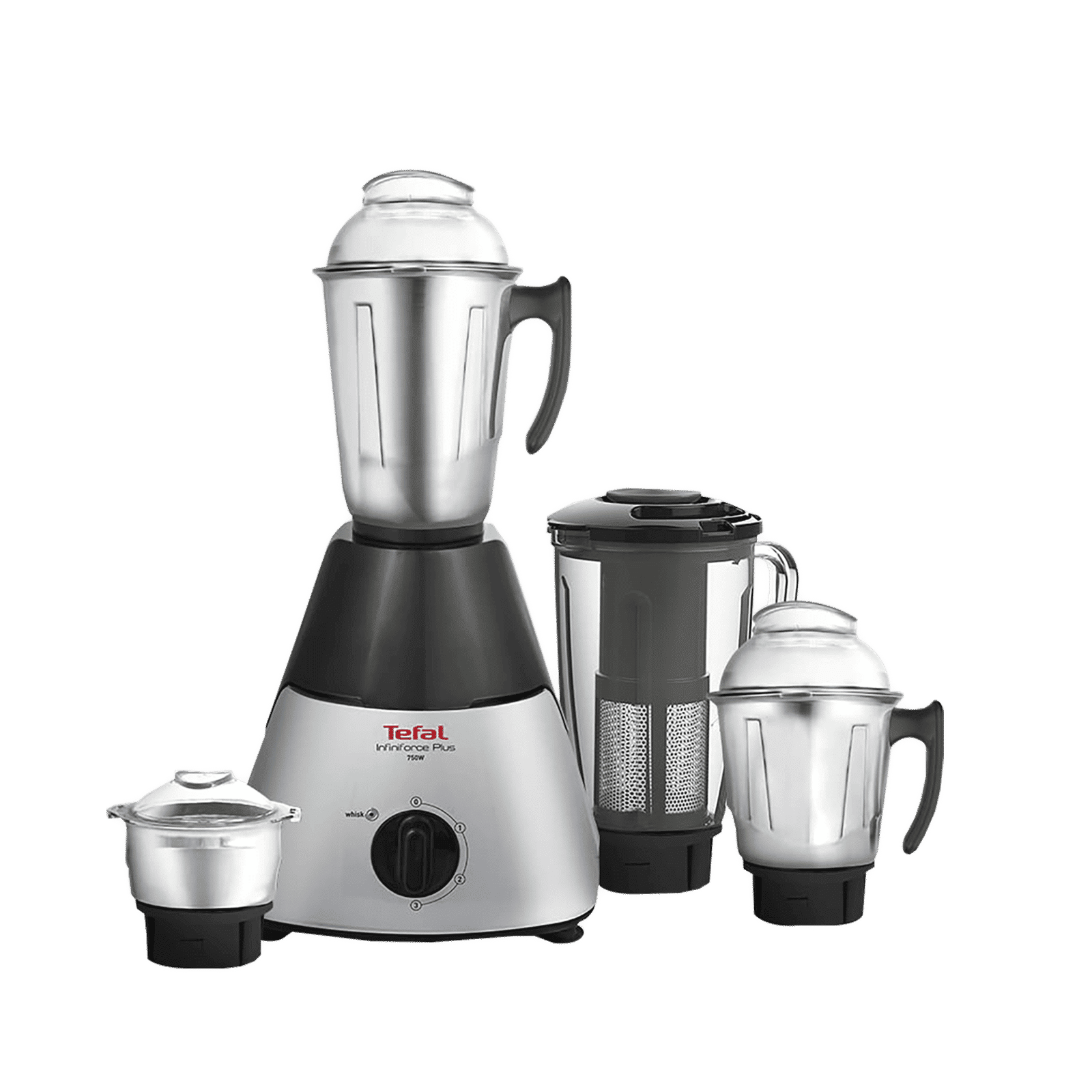 Tefal Infiniforce Plus 750 Watt 4 Jars Mixer Grinder (20000 RPM, Dual Cooling Technology, Black/Silver)_4