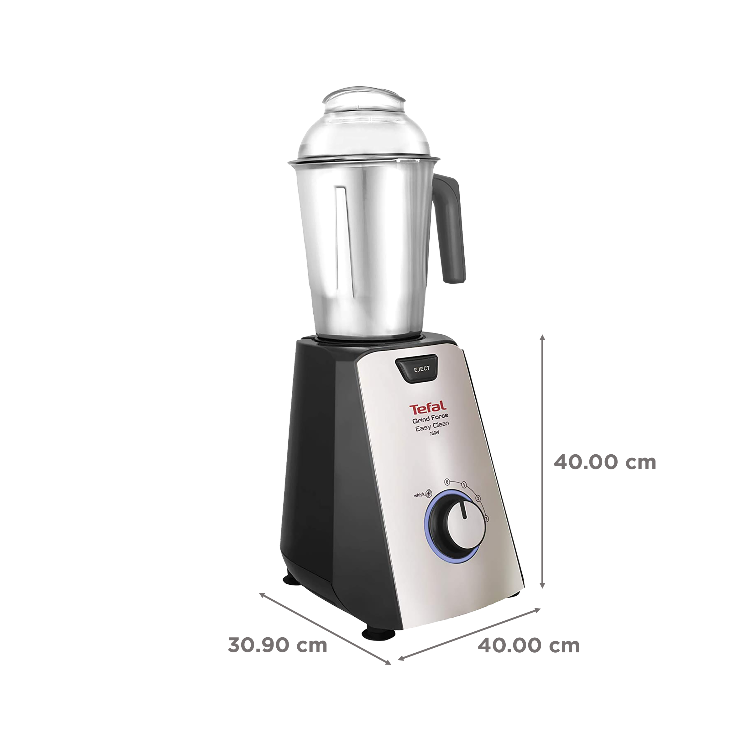 Tefal Grindforce Easyclean 750 Watt 4 Jars Mixer Grinder (18000 RPM, Tripl'Ax Blades Technology, Black/Silver)_3