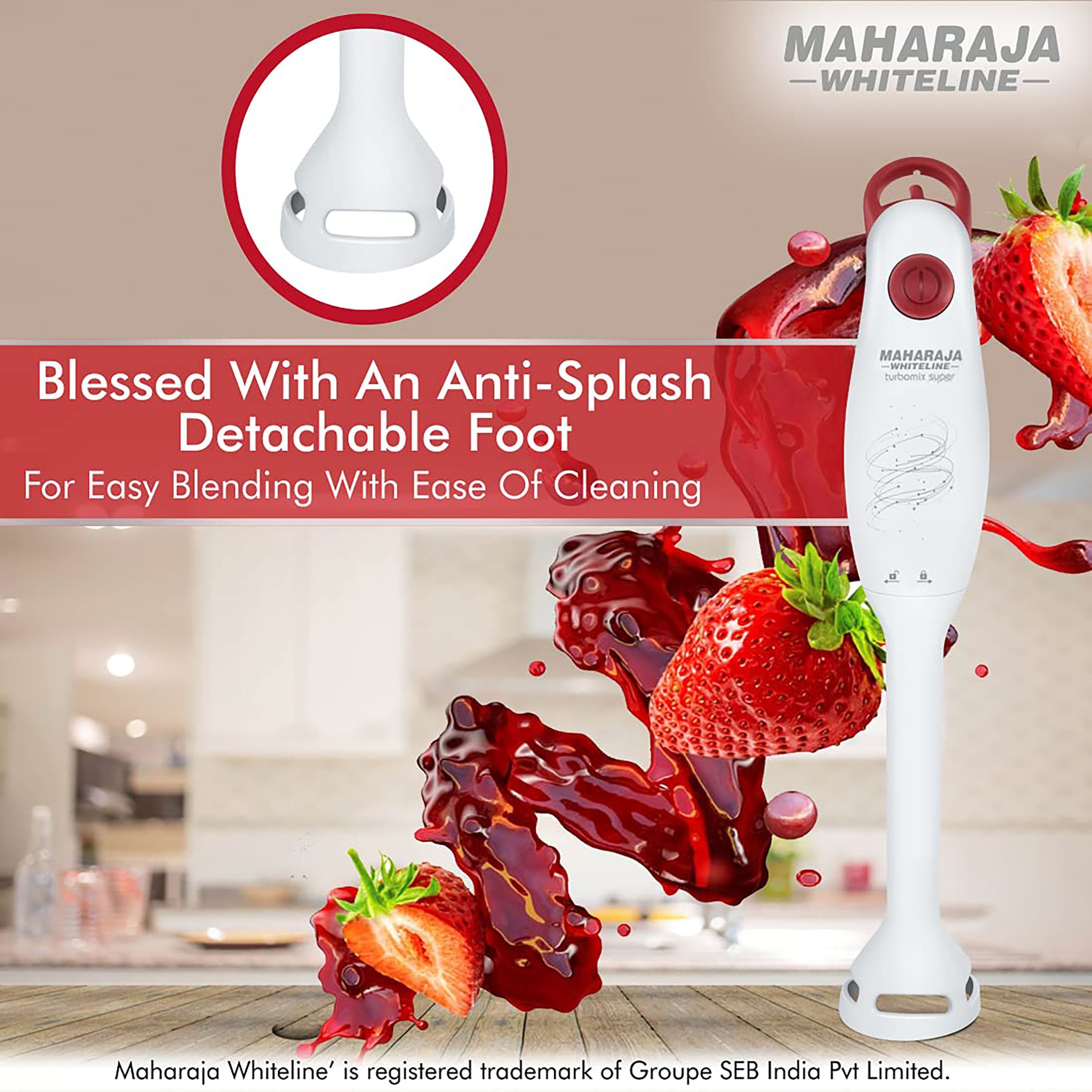 MAHARAJA WHITELINE Turbomix Super HB-130 175 Watt 2 Speed Hand Blender (2-in-1 Silent Operation, White) MAHARAJA WHITELINE Turbomix Super HB-130 175 Watt 2 Speed Hand Blender (2-in-1 Silent Operation, White)_7