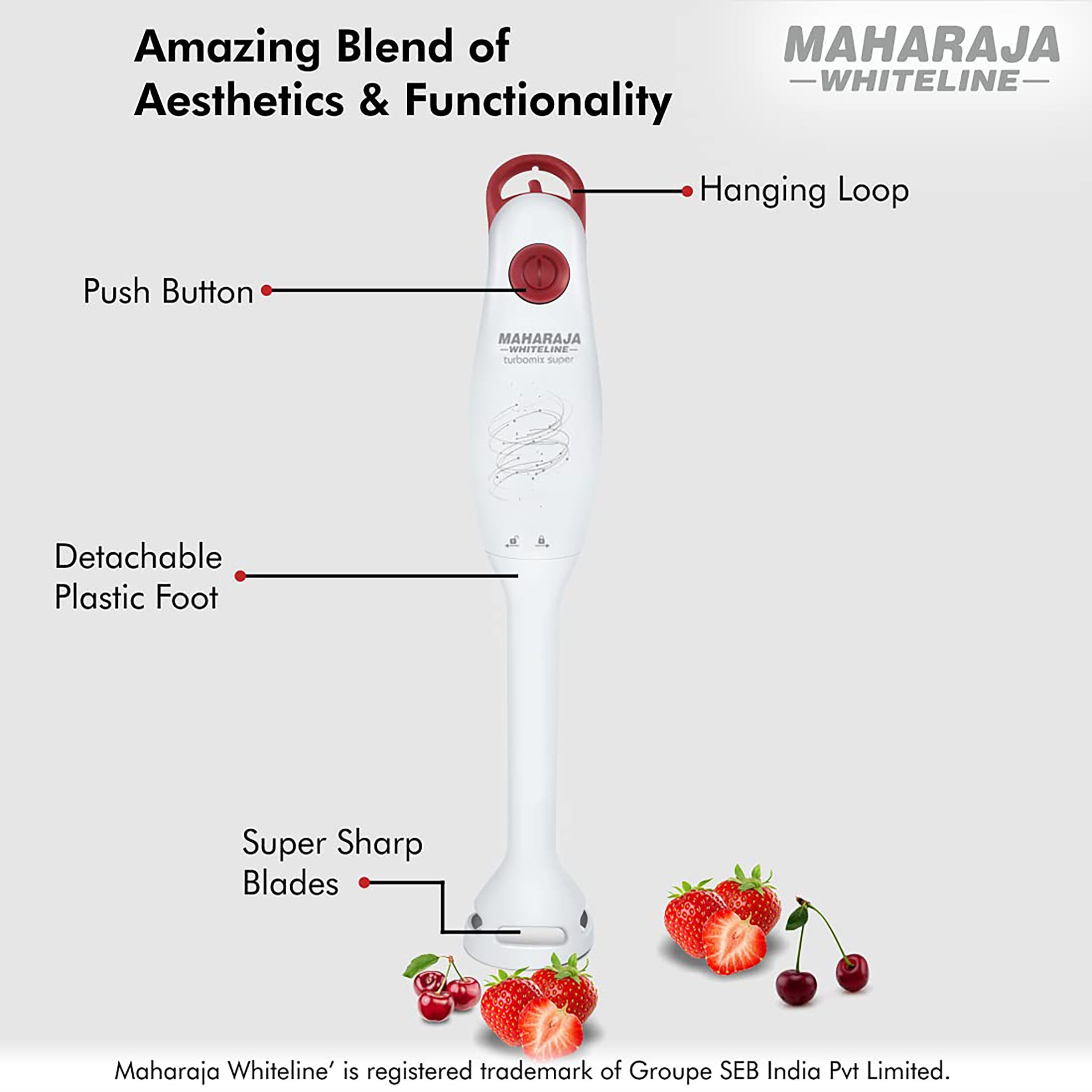 MAHARAJA WHITELINE Turbomix Super HB-130 175 Watt 2 Speed Hand Blender (2-in-1 Silent Operation, White) MAHARAJA WHITELINE Turbomix Super HB-130 175 Watt 2 Speed Hand Blender (2-in-1 Silent Operation, White)_8