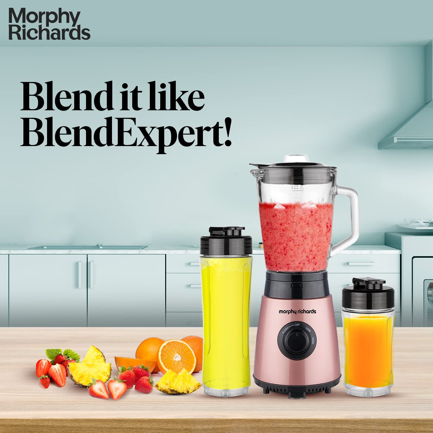 morphy richards Blendexpert 400 Watt 3 Jars Blender (25000 RPM, Powerful Copper Motor, Rose Gold)_8