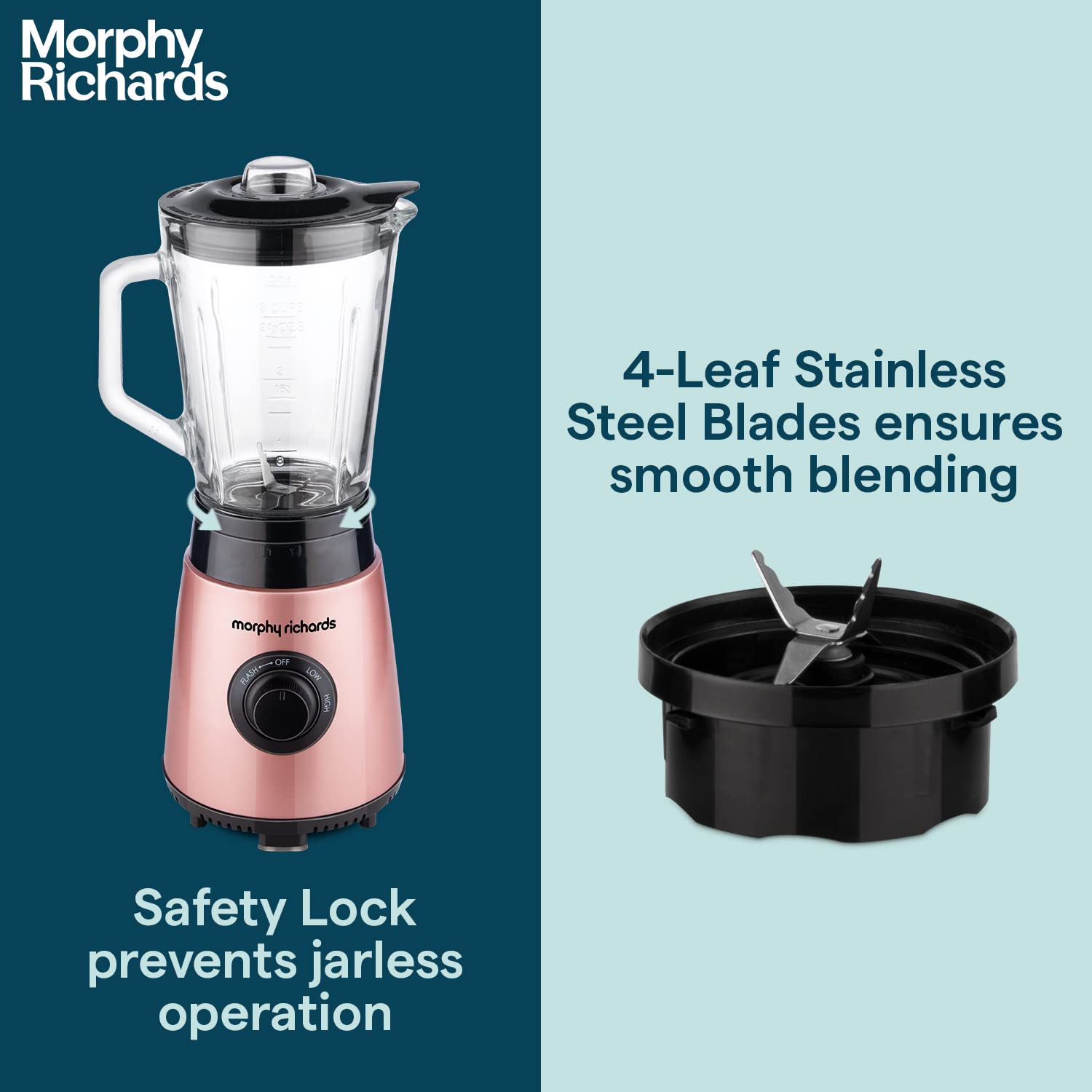 morphy richards Blendexpert 400 Watt 3 Jars Blender (25000 RPM, Powerful Copper Motor, Rose Gold)_9