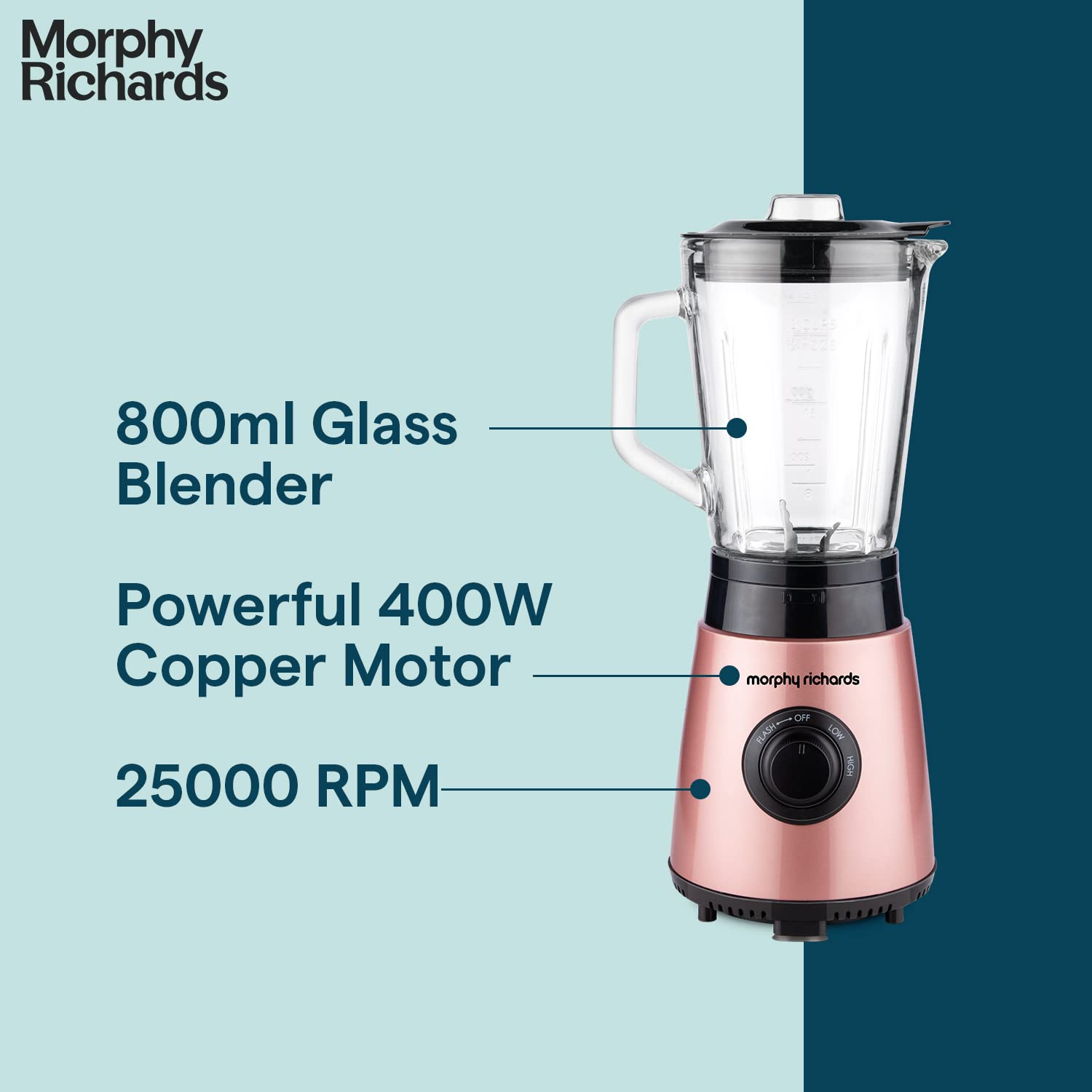 morphy richards Blendexpert 400 Watt 3 Jars Blender (25000 RPM, Powerful Copper Motor, Rose Gold)_13