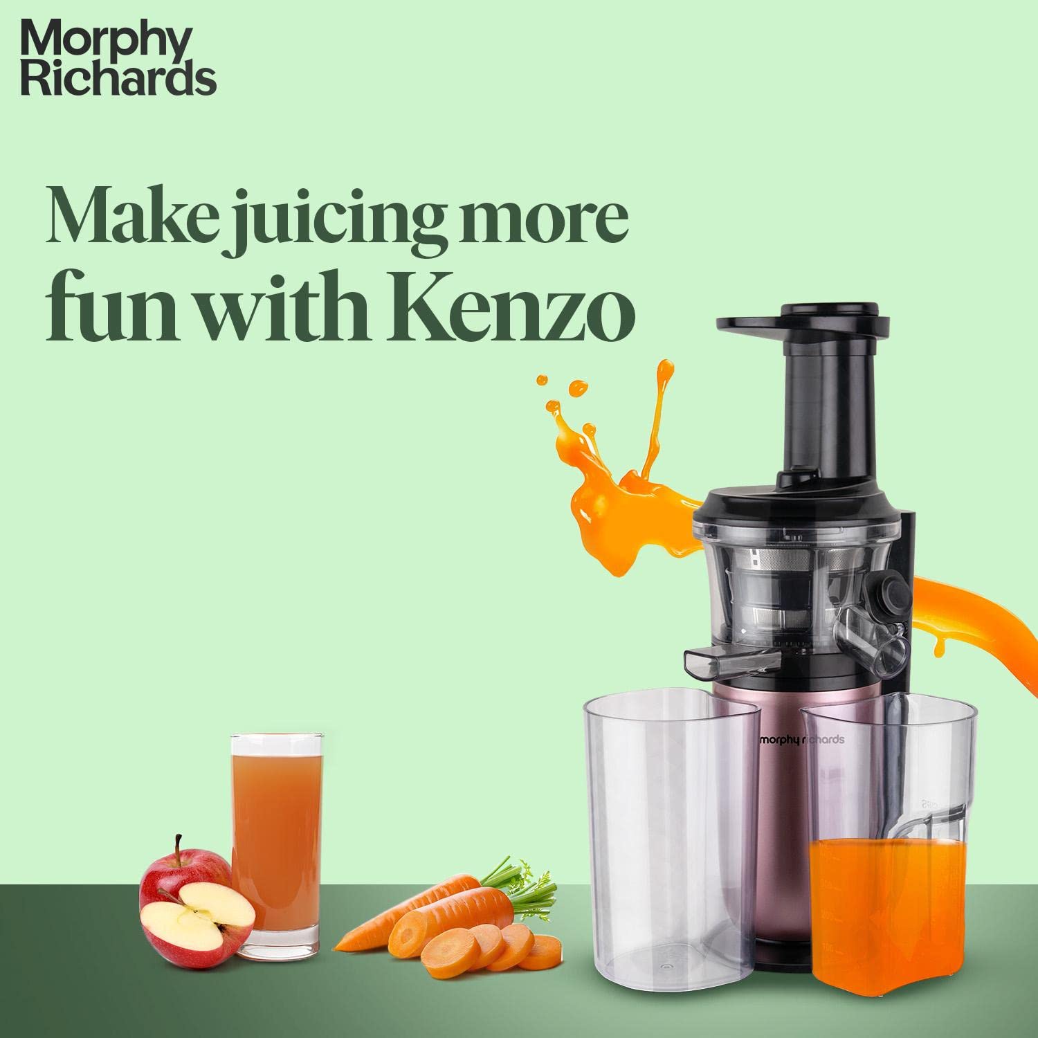 morphy richards Kenzo 150 Watt 1 Jar Cold Press Slow Juicer (60 RPM, Silent Operation with DC Motor, Rose Gold)_12