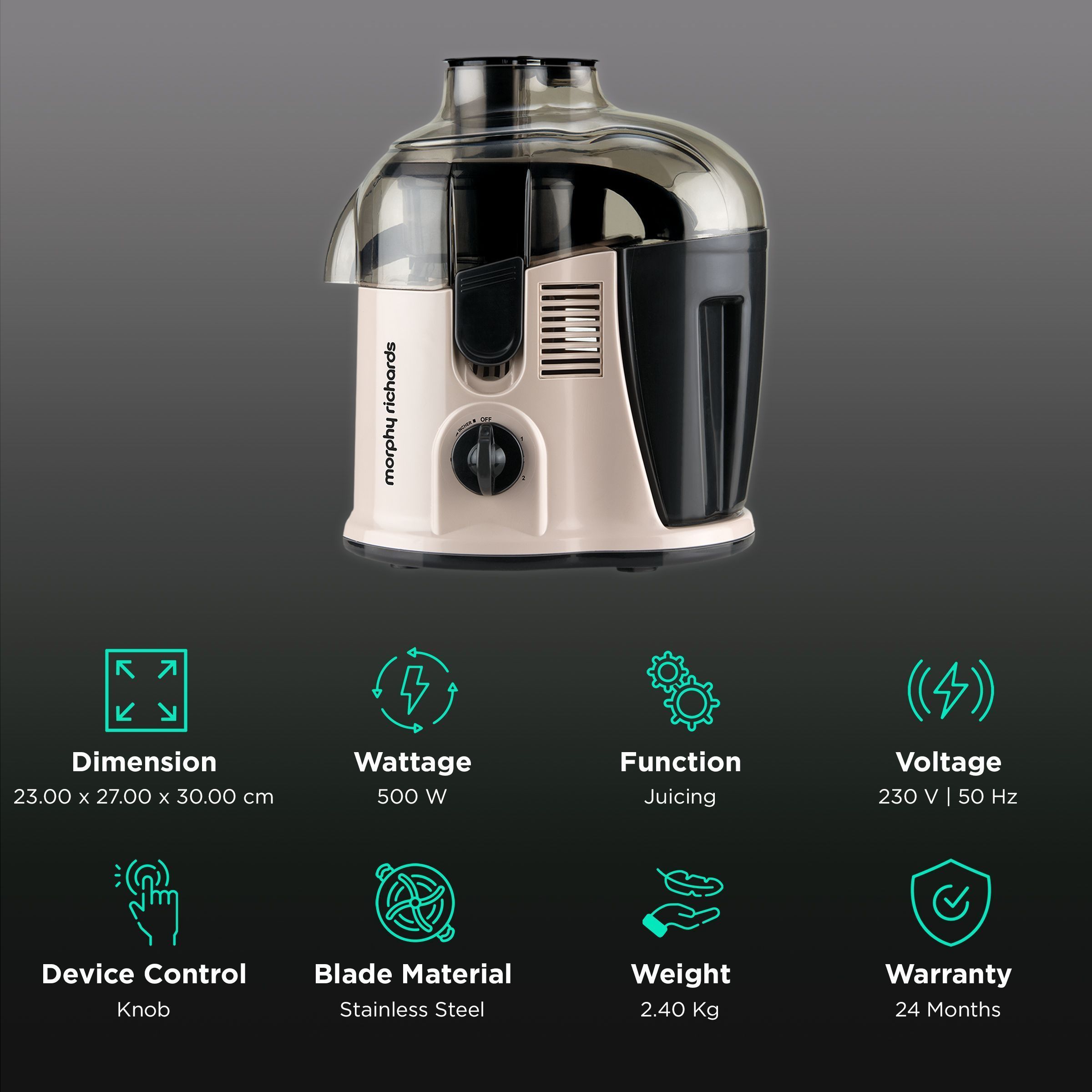 morphy richards Maximo DLX 500 Watt Centrifugal Force Juicer (Powerful Copper Motor, Sand) morphy richards Maximo DLX 500 Watt Centrifugal Force Juicer (Powerful Copper Motor, Sand)_2