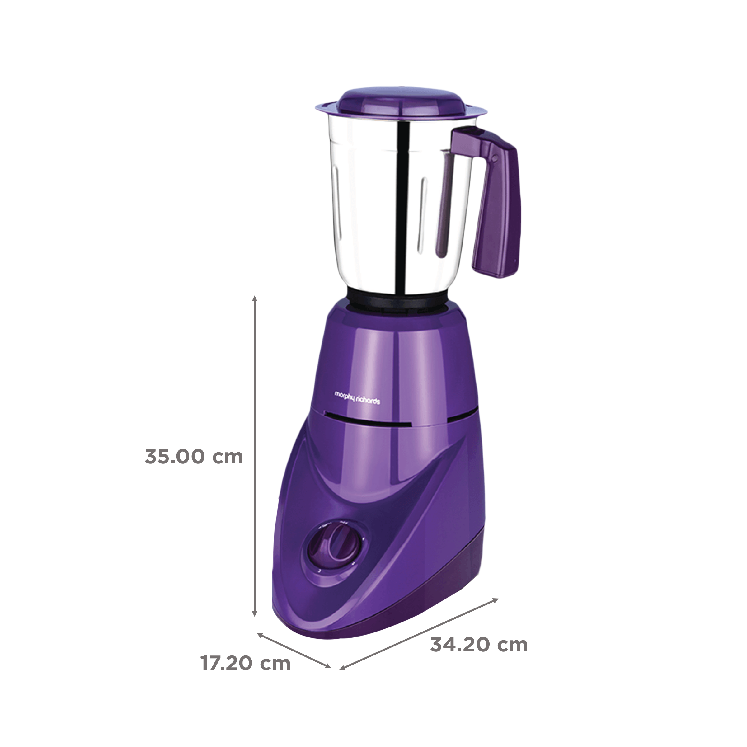 Morphy Richards Aero Pro 500 Watt 3 Jars Mixer Grinder (2000 RPM, Overload Protection, Purple)_3