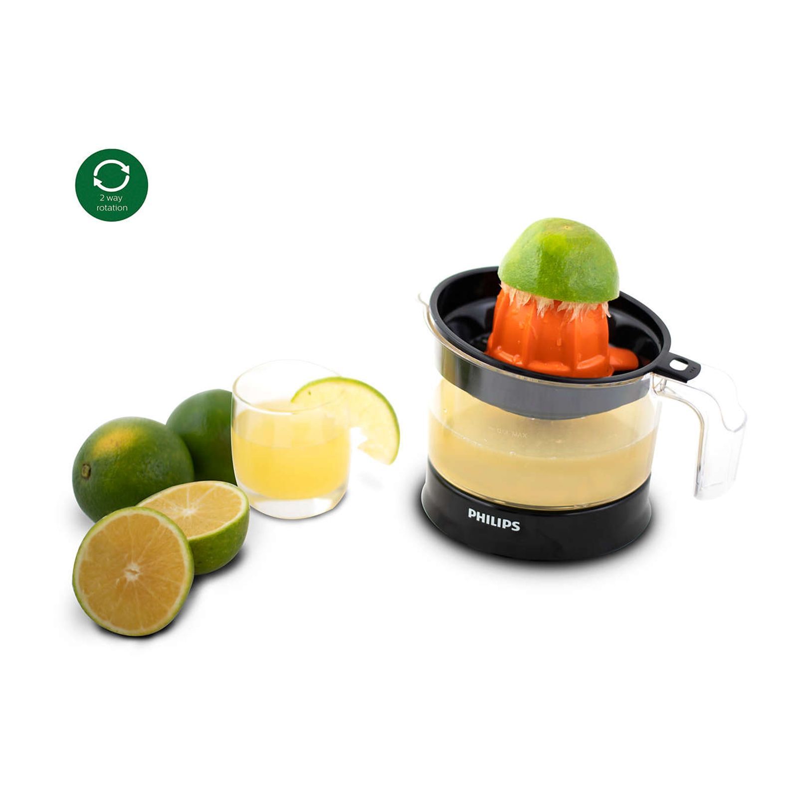 PHILIPS Daily Collection 25 Watt 1 Jar Citrus Press Juicer (2 Way Rotation, Black/Orange)_12