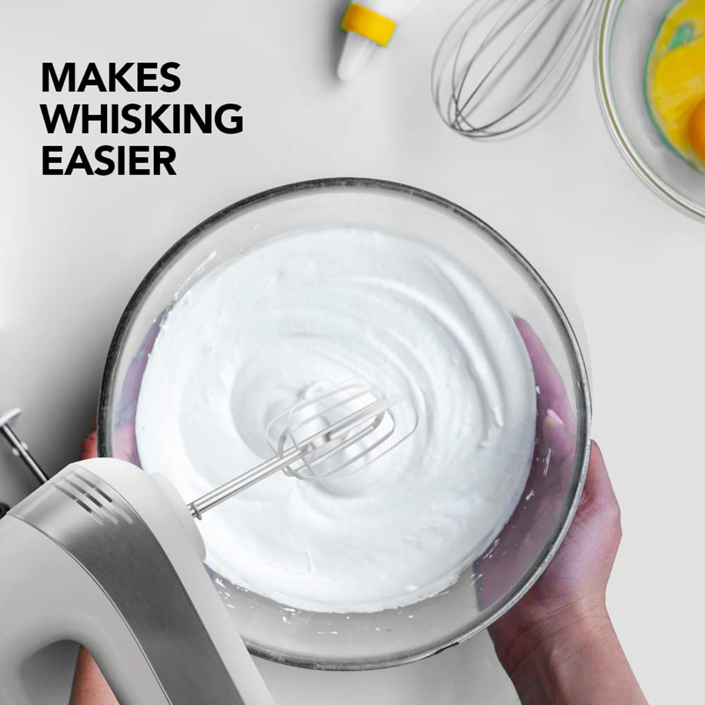 SHARP 450 Watt 6 Speed Hand Blender with 4 Attachments (High Power DC Motor, White)_8