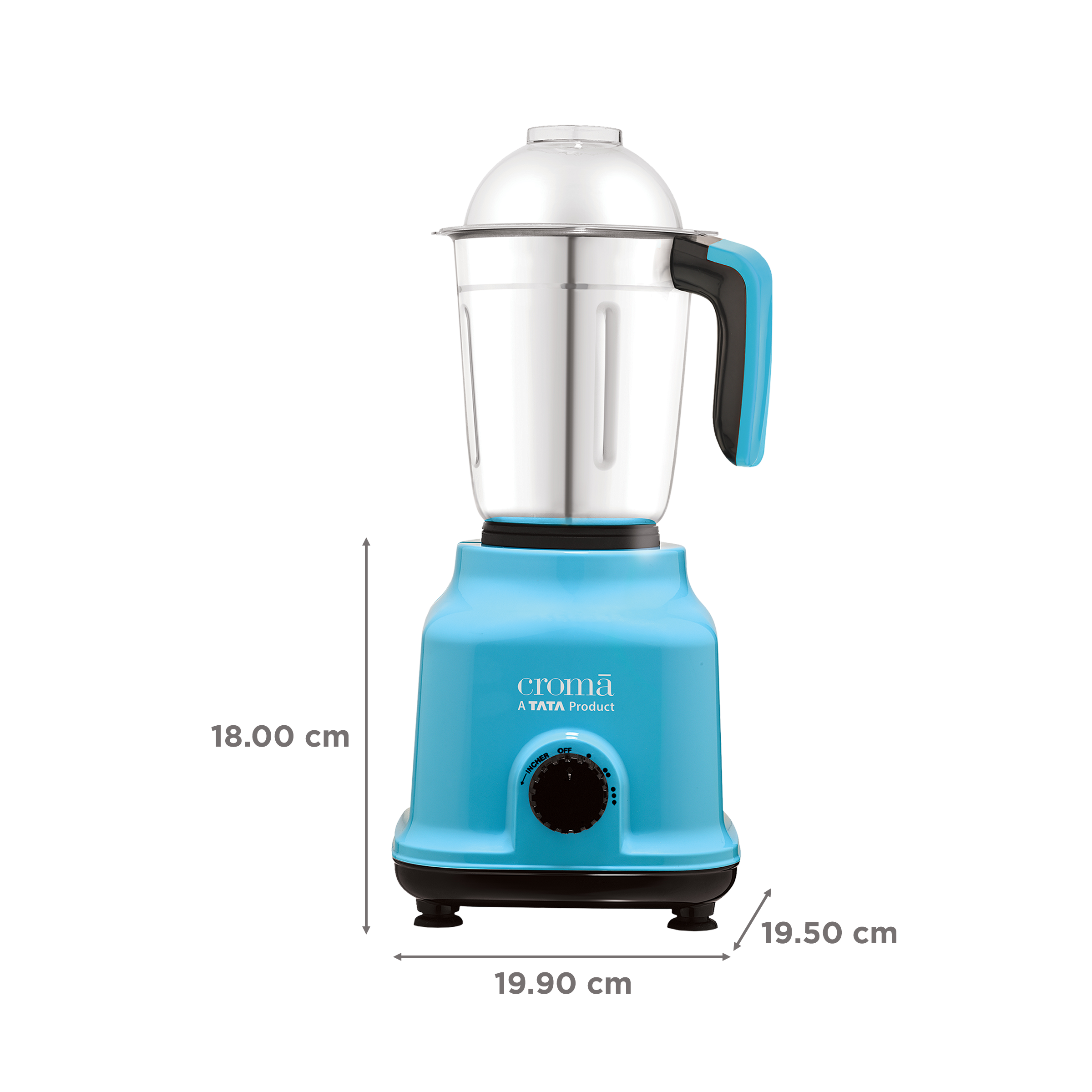 Croma 500 Watt 3 Jars Mixer Grinder (19000 RPM, Shock Proof Body, Blue)_3