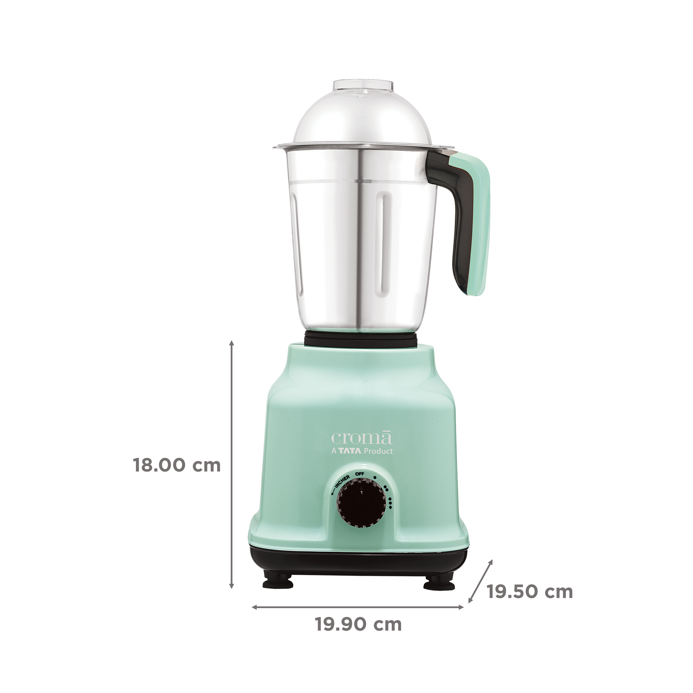 Croma 500 Watt 3 Jars Mixer Grinder (19000 RPM, Shock Proof Body, Green)_3