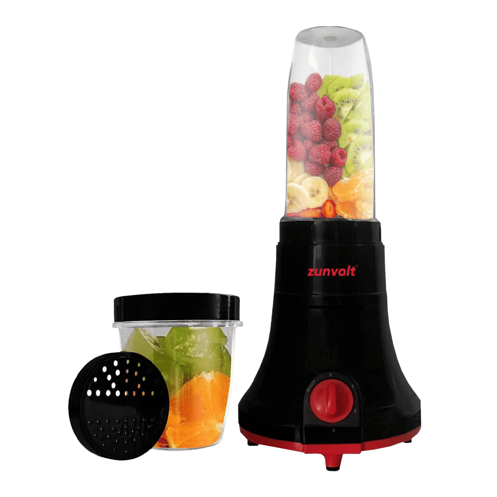 zunvolt Fruice 400 Watt 2 Jars Juicer Blender Grinder (18000 RPM, Shock Proof Body, Red/Black)_1