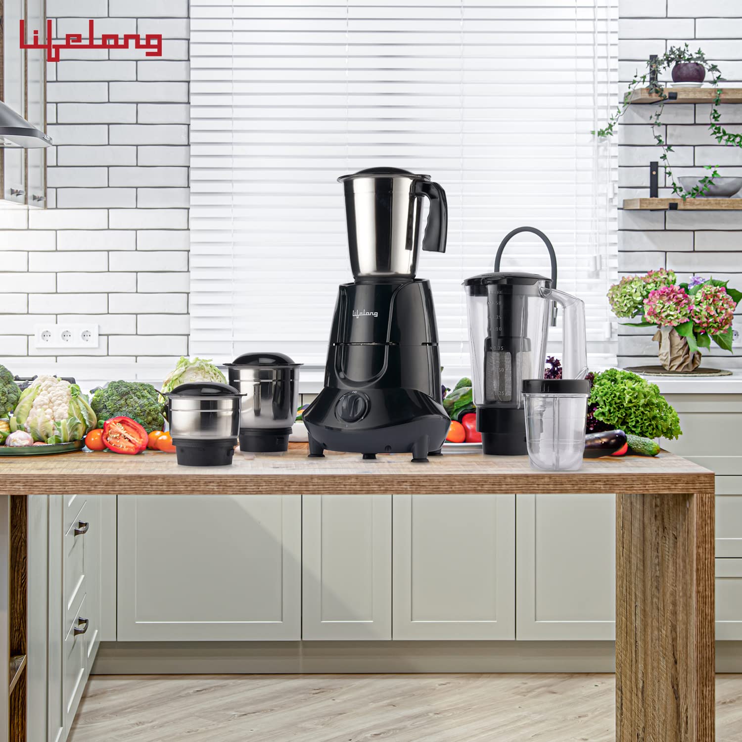 Lifelong 750 Watt 5 Jars Juicer Mixer Grinder (18500 RPM, Overload Protection, Black)_7