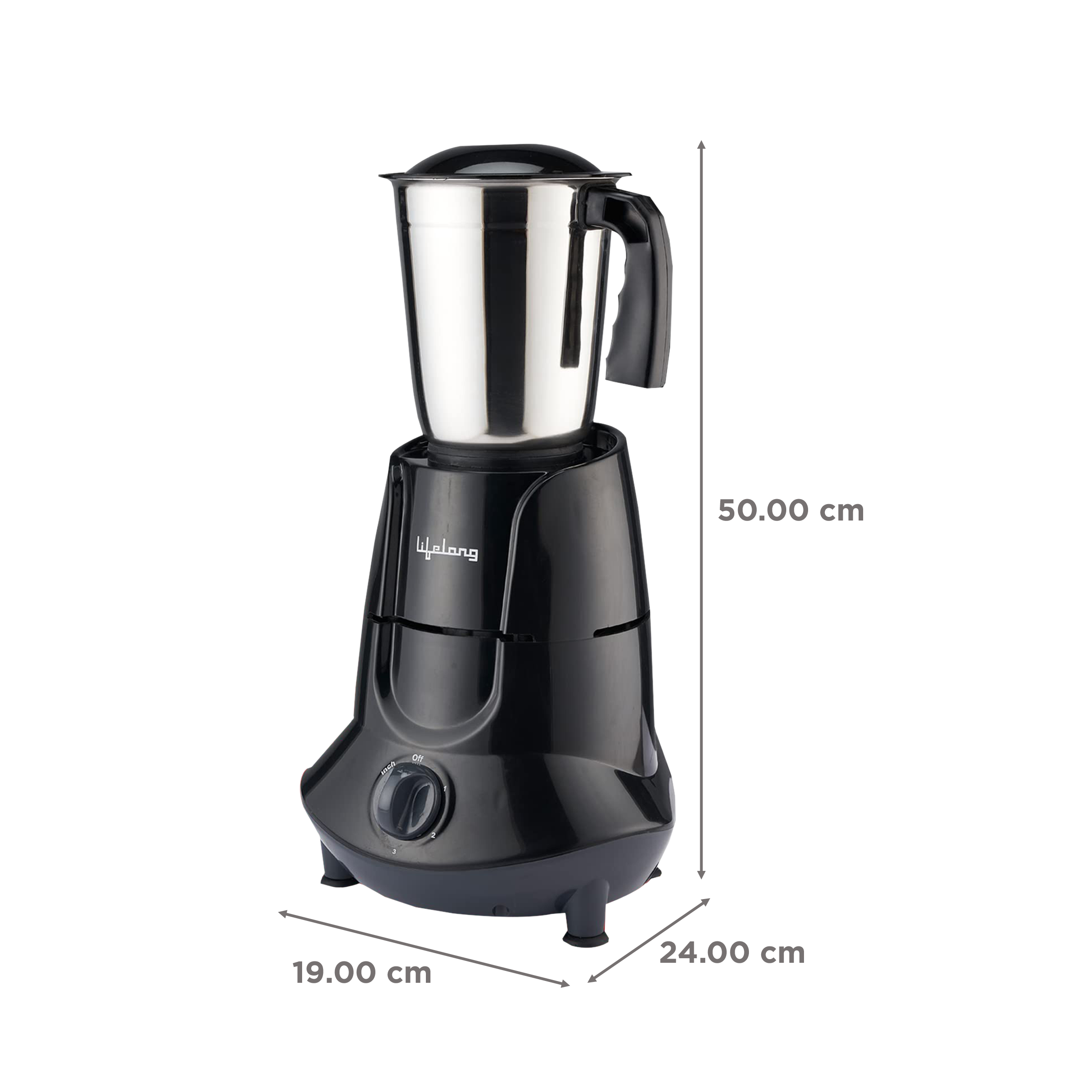 Lifelong 750 Watt 5 Jars Juicer Mixer Grinder (18500 RPM, Overload Protection, Black)_3