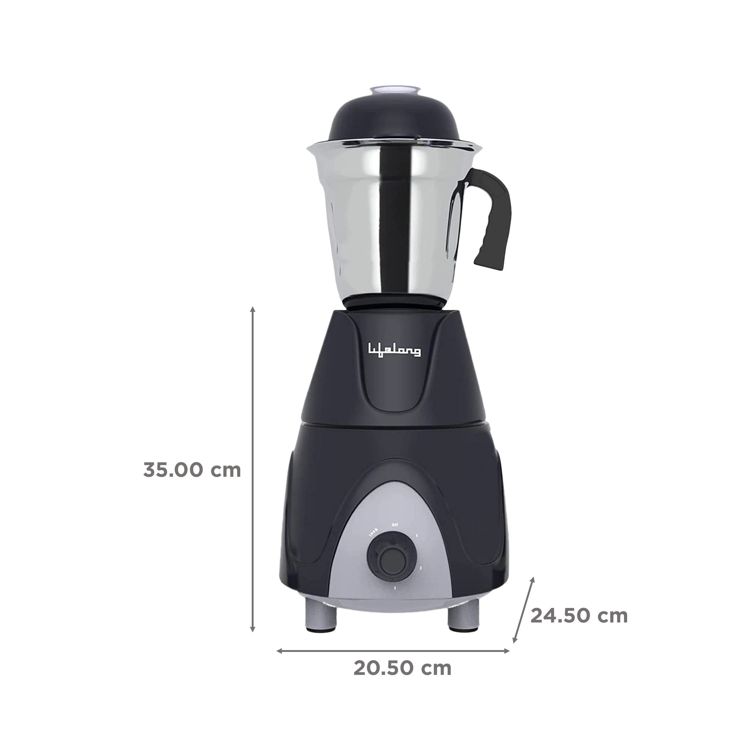 Lifelong 750 Watt 3 Jars Mixer Grinder (18000 RPM, Overload Protection, Grey) Lifelong 750 Watt 3 Jars Mixer Grinder (18000 RPM, Overload Protection, Grey)_3