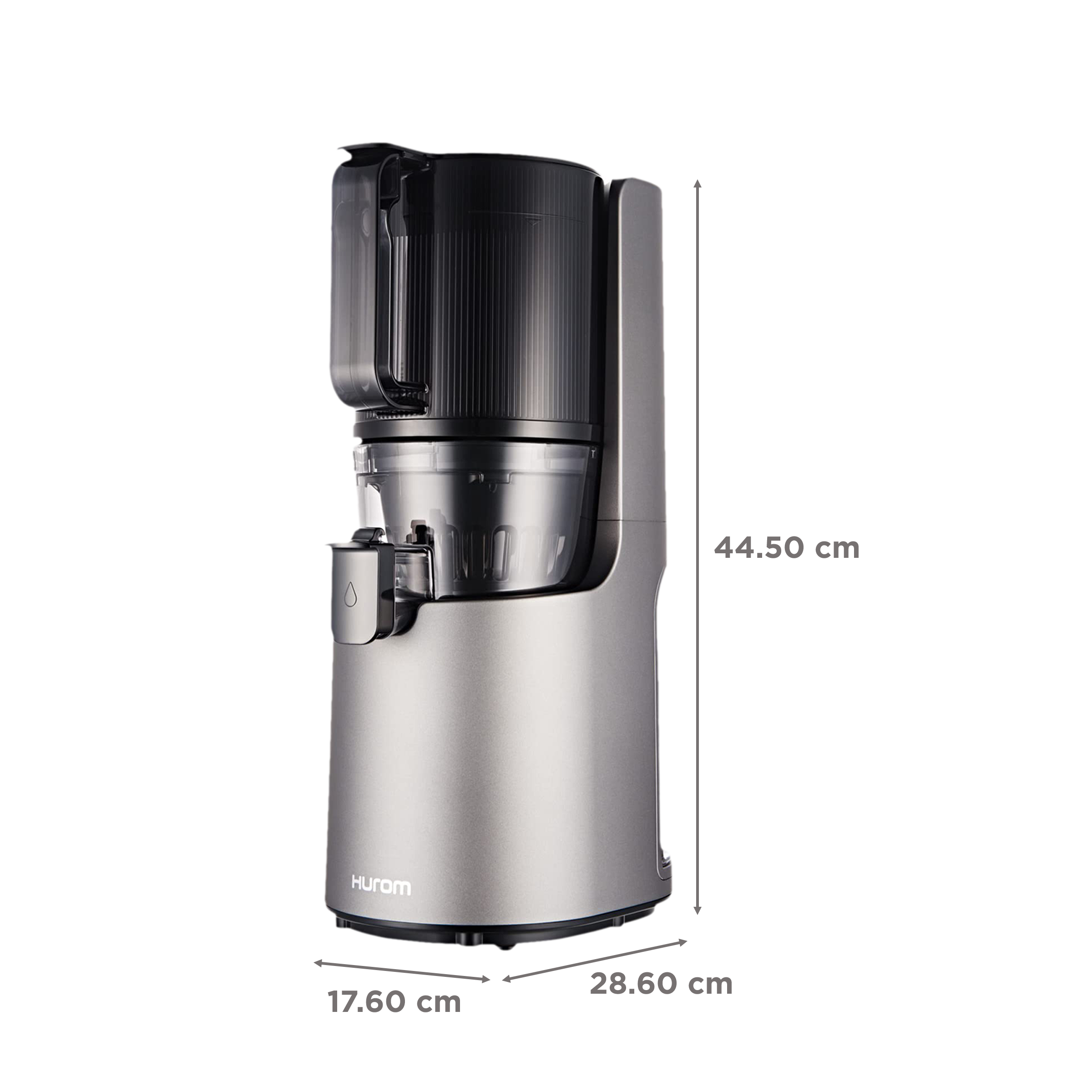 Hurom Premium Series 200 Watt Cold Press Juicer (50 RPM, Self-Feeding Hopper, Titanium Grey)_3