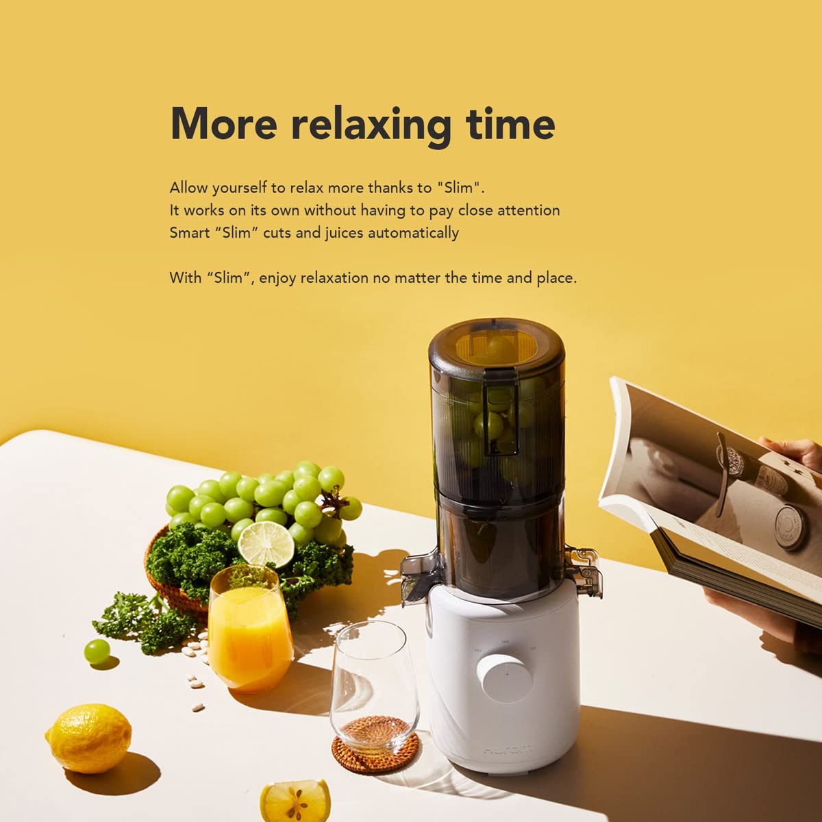 Hurom Easy Series 100 Watt Cold Press Juicer (43 RPM, Convenient with Minimal Touches, Charcoal)_5