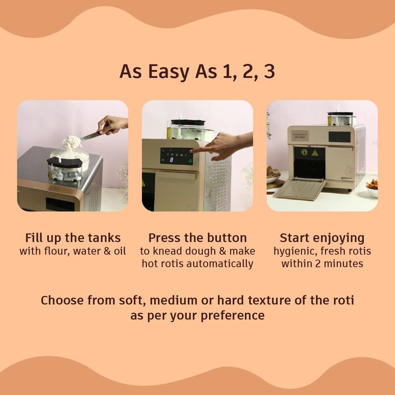 WONDERCHEF Roti-Magic 1900 Watts Roti Maker (15 Rotis within 13 Minutes, 63154563, Rose Pink)_7