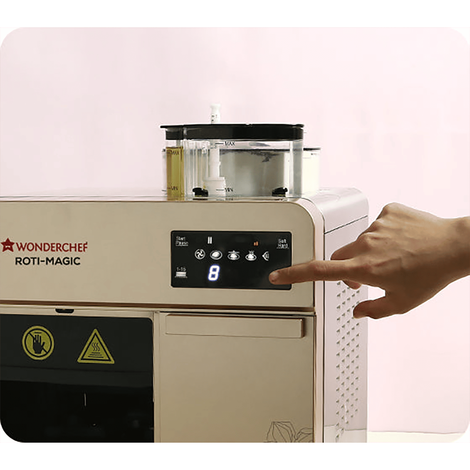 WONDERCHEF Roti-Magic 1900 Watts Roti Maker (15 Rotis within 13 Minutes, 63154563, Rose Pink)_9