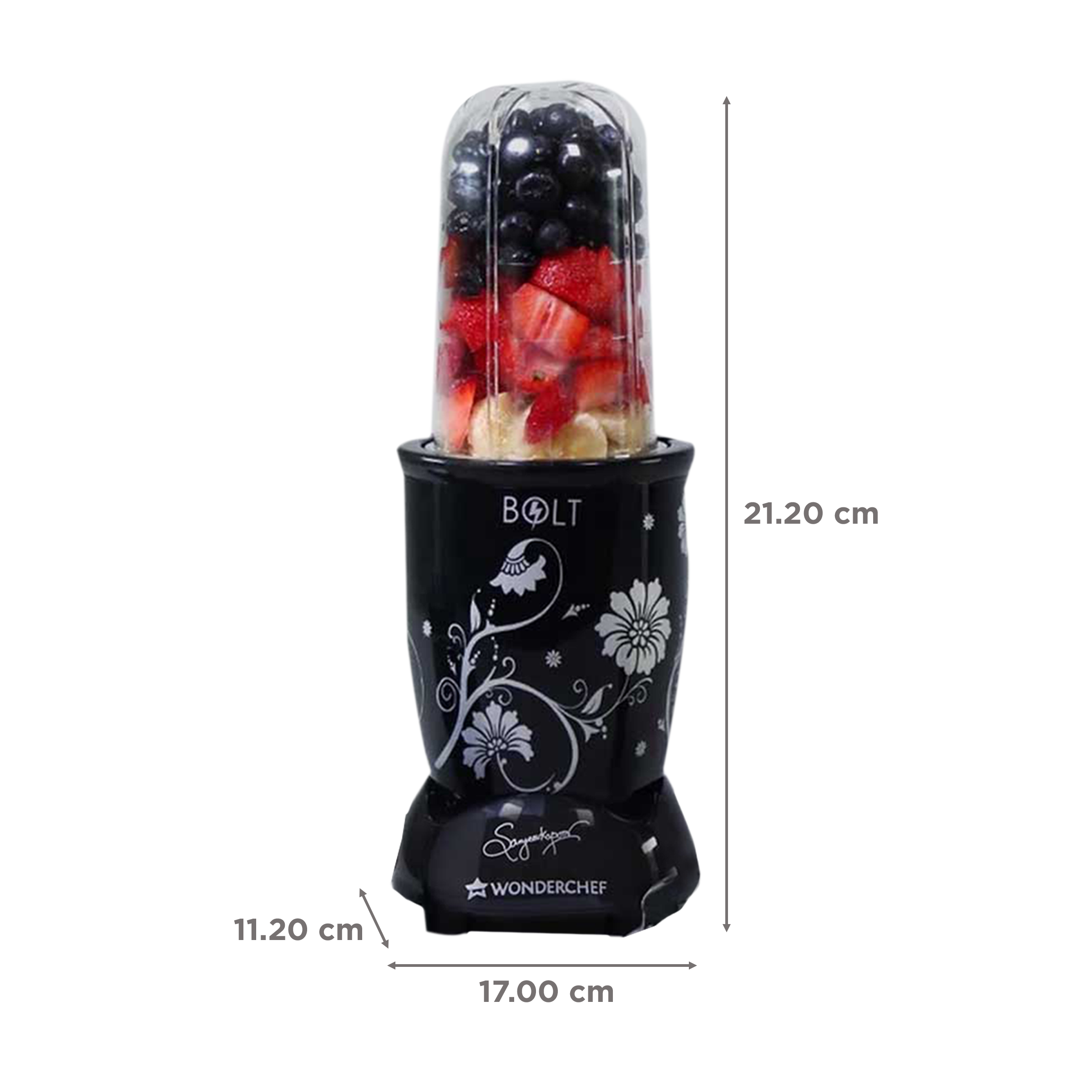 WONDERCHEF Nutri-Blend BOLT 600 Watt 2 Jars Mixer Grinder Blender (22000 RPM, Specialised Functions, Black)_3