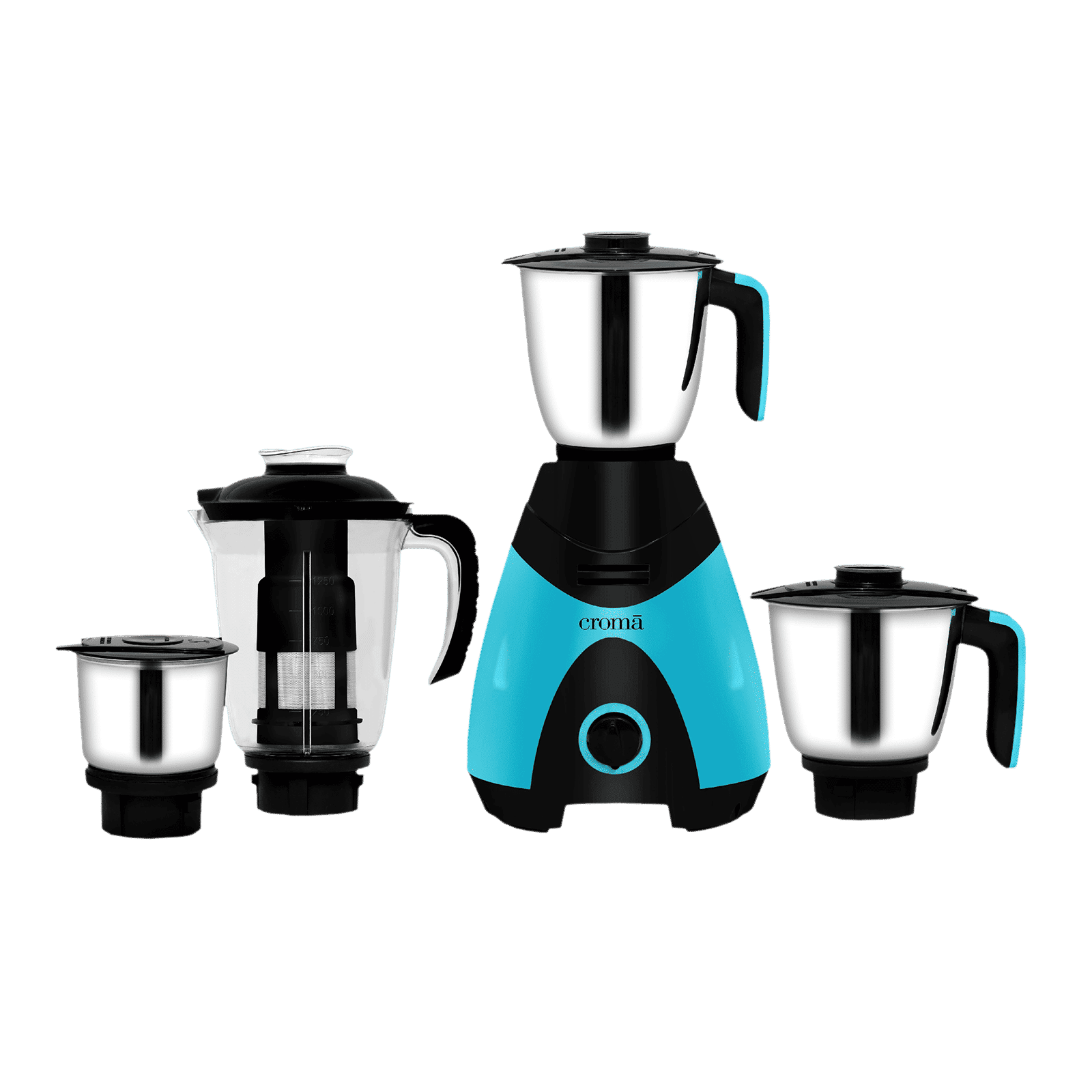 Croma 750 Watt 4 Jars Juicer Mixer Grinder (20000 RPM, Shock Proof Body, Black/Blue)_1