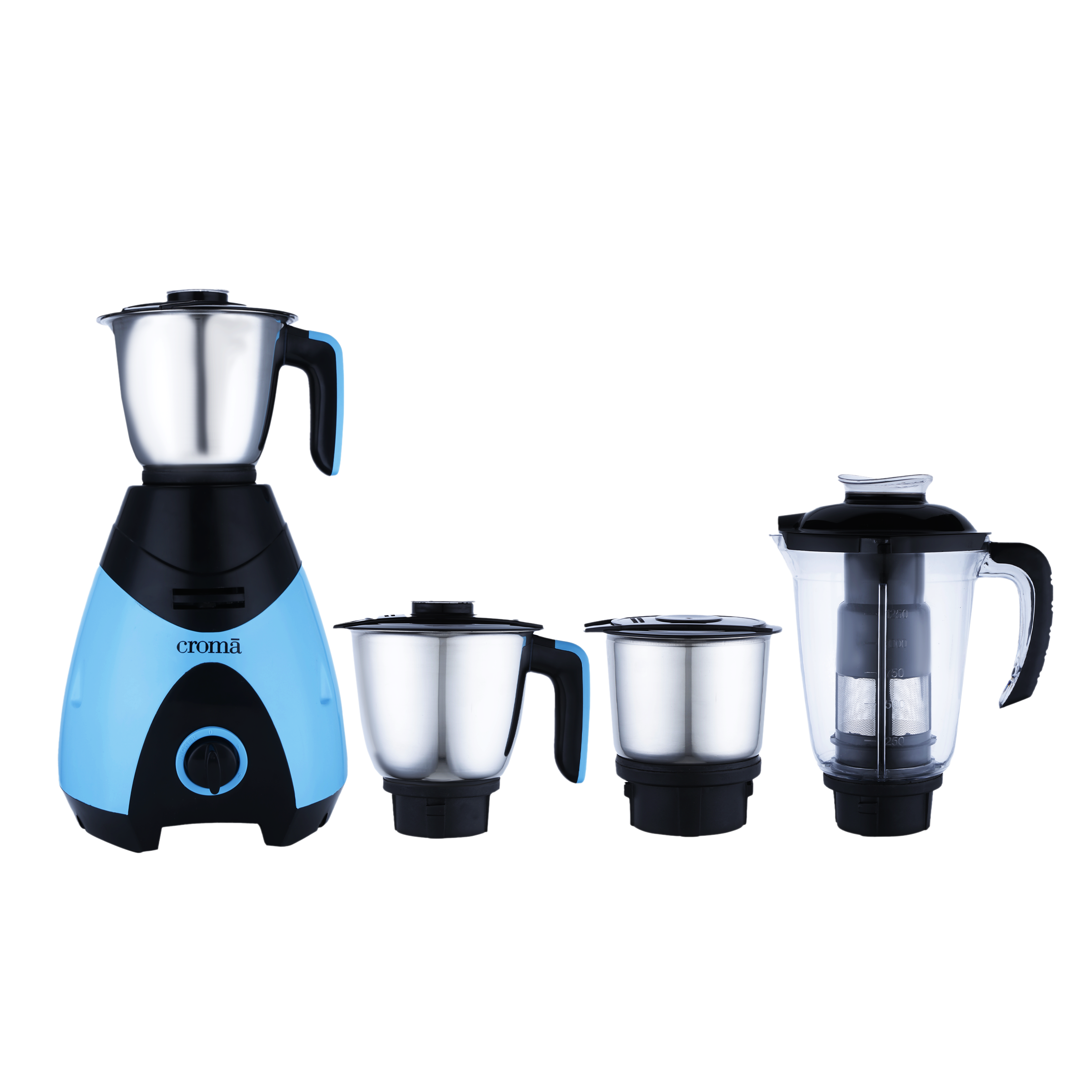 Croma 750 Watt 4 Jars Juicer Mixer Grinder (20000 RPM, Shock Proof Body, Black/Blue)_7