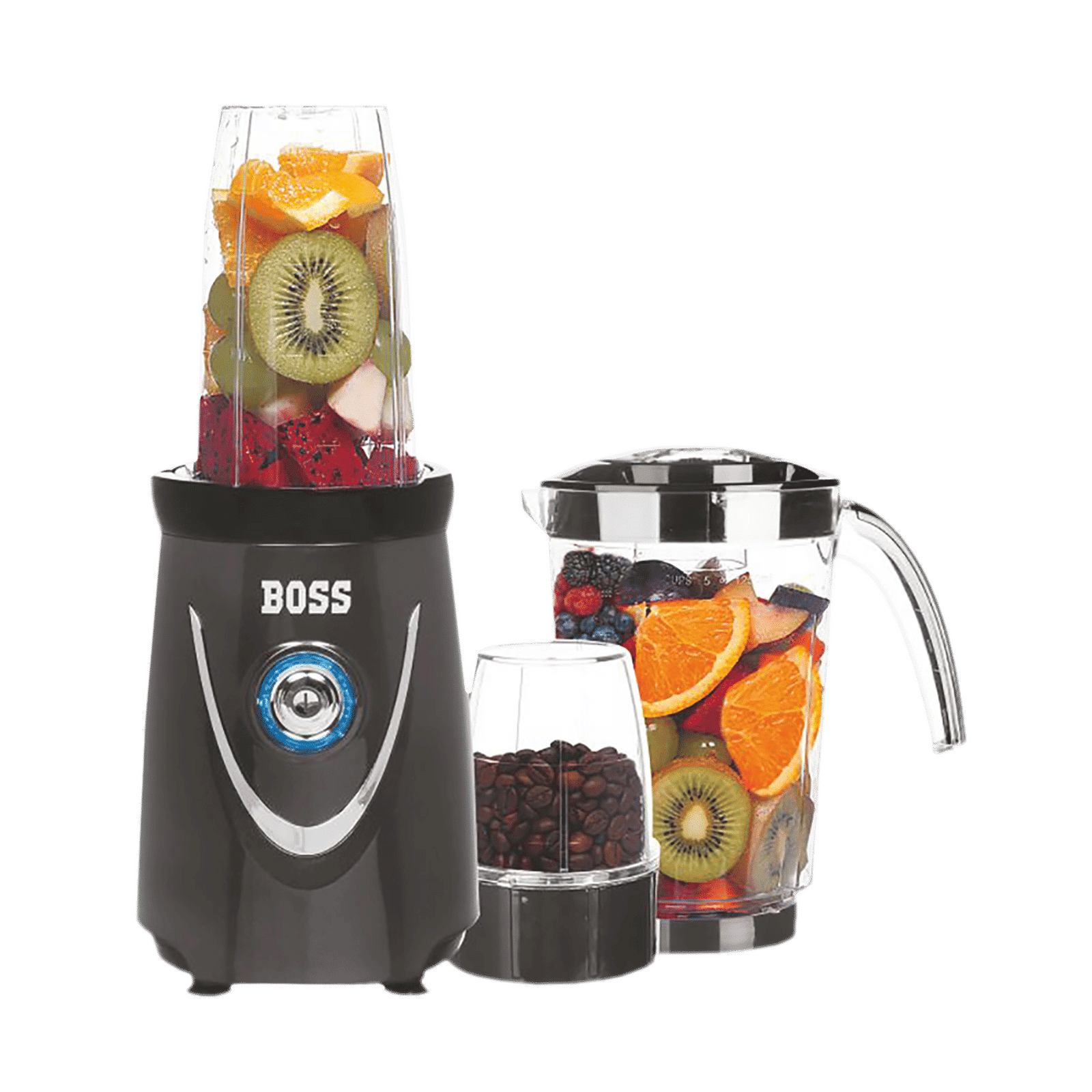 BOSS Nutri Plus 400 Watt 3 Jars Blender (LED Indicator, Dark Grey)_1