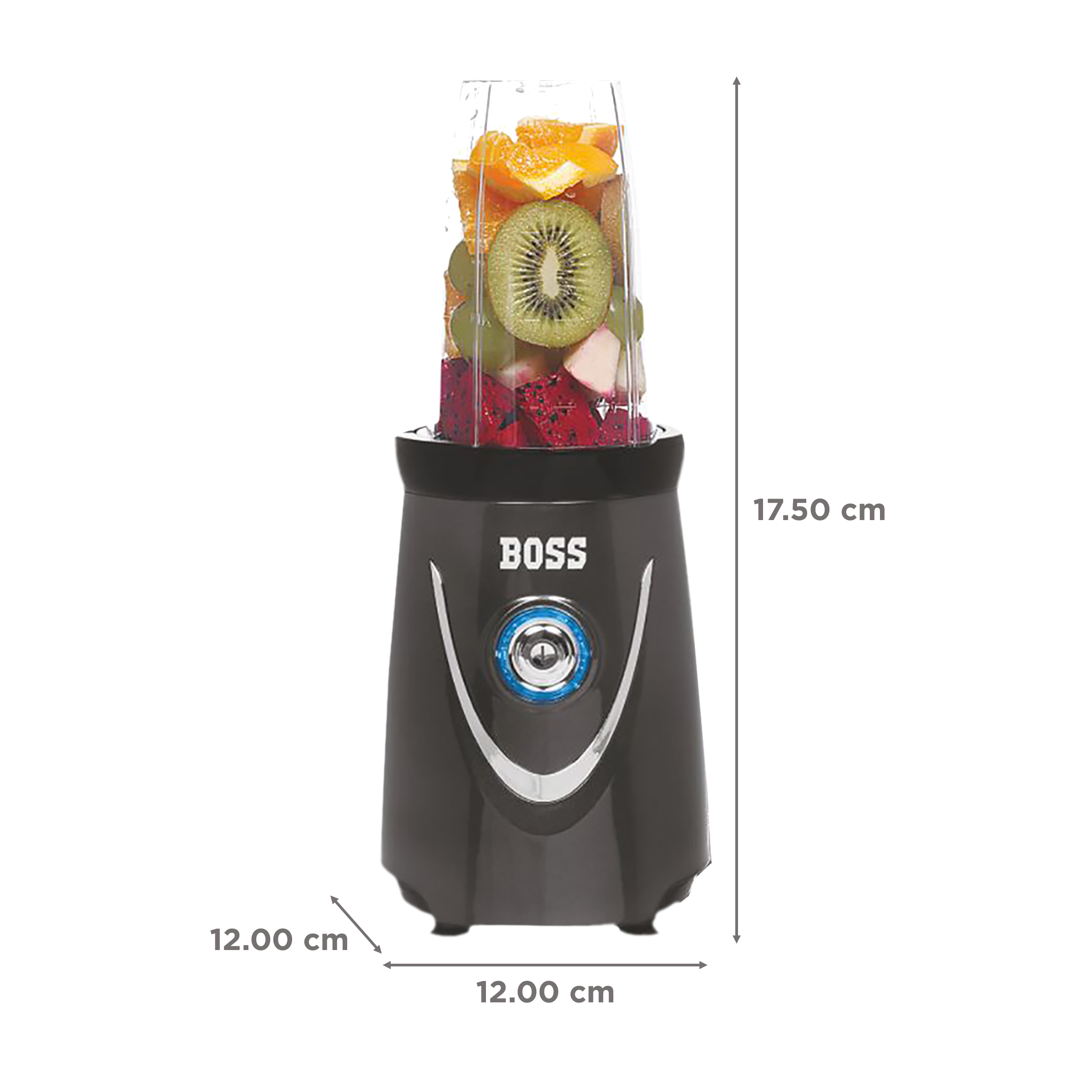 BOSS Nutri Plus 400 Watt 3 Jars Blender (LED Indicator, Dark Grey)_3