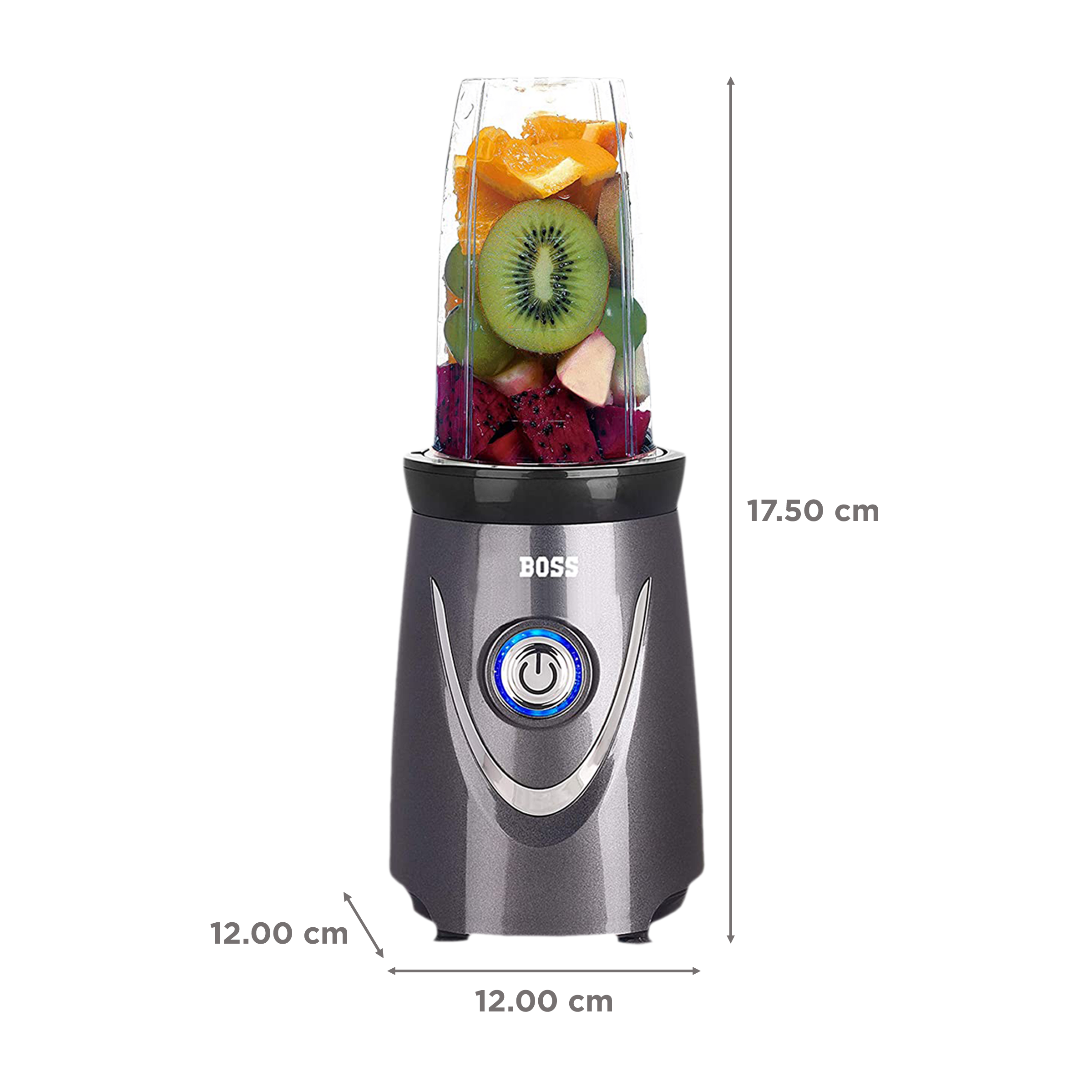 BOSS Nutri Pro 400 Watt 2 Jars Blender (LED Indicator, Dark Grey)_3