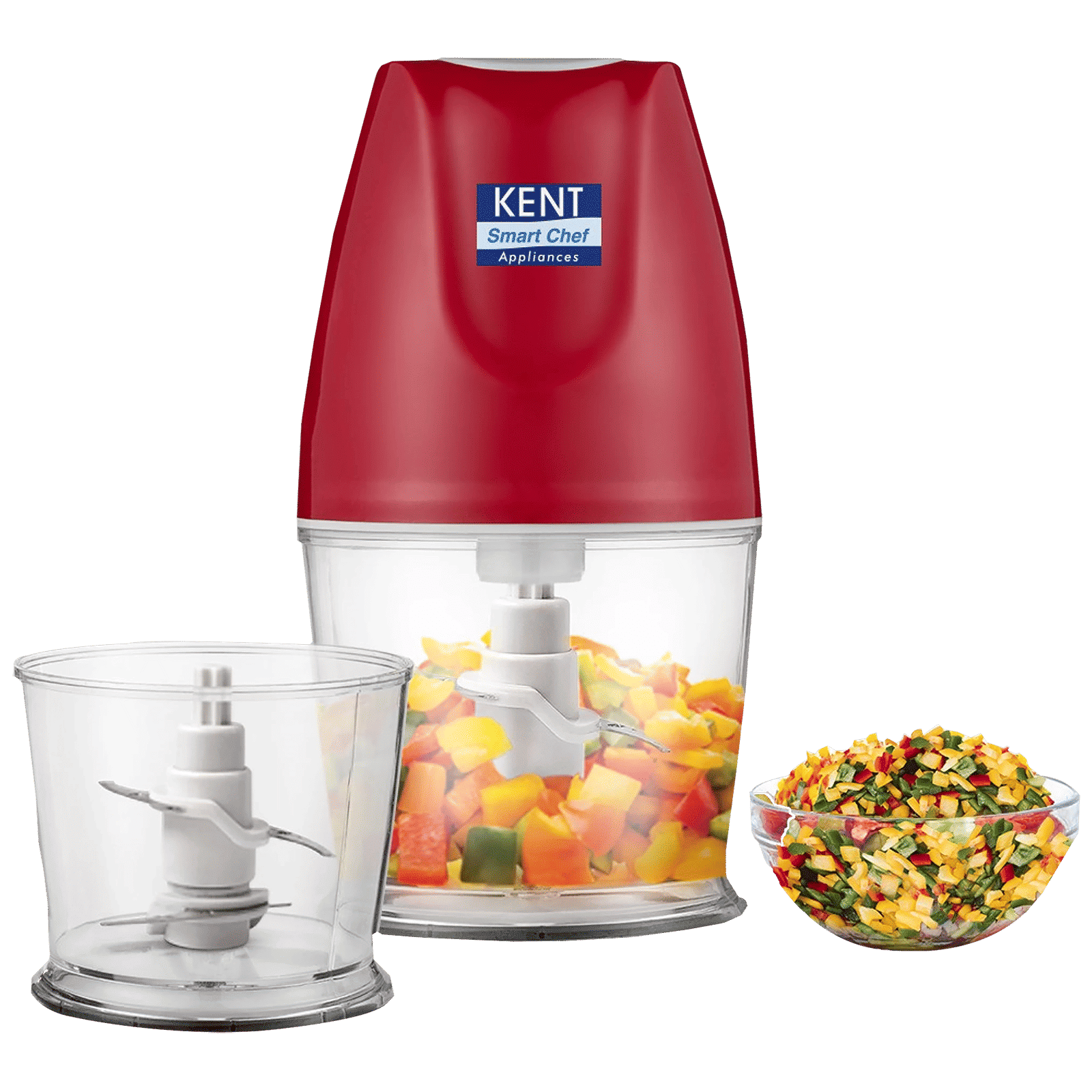 KENT 250 Watt Vegetable Chopper with 2 Blades (Red)_1