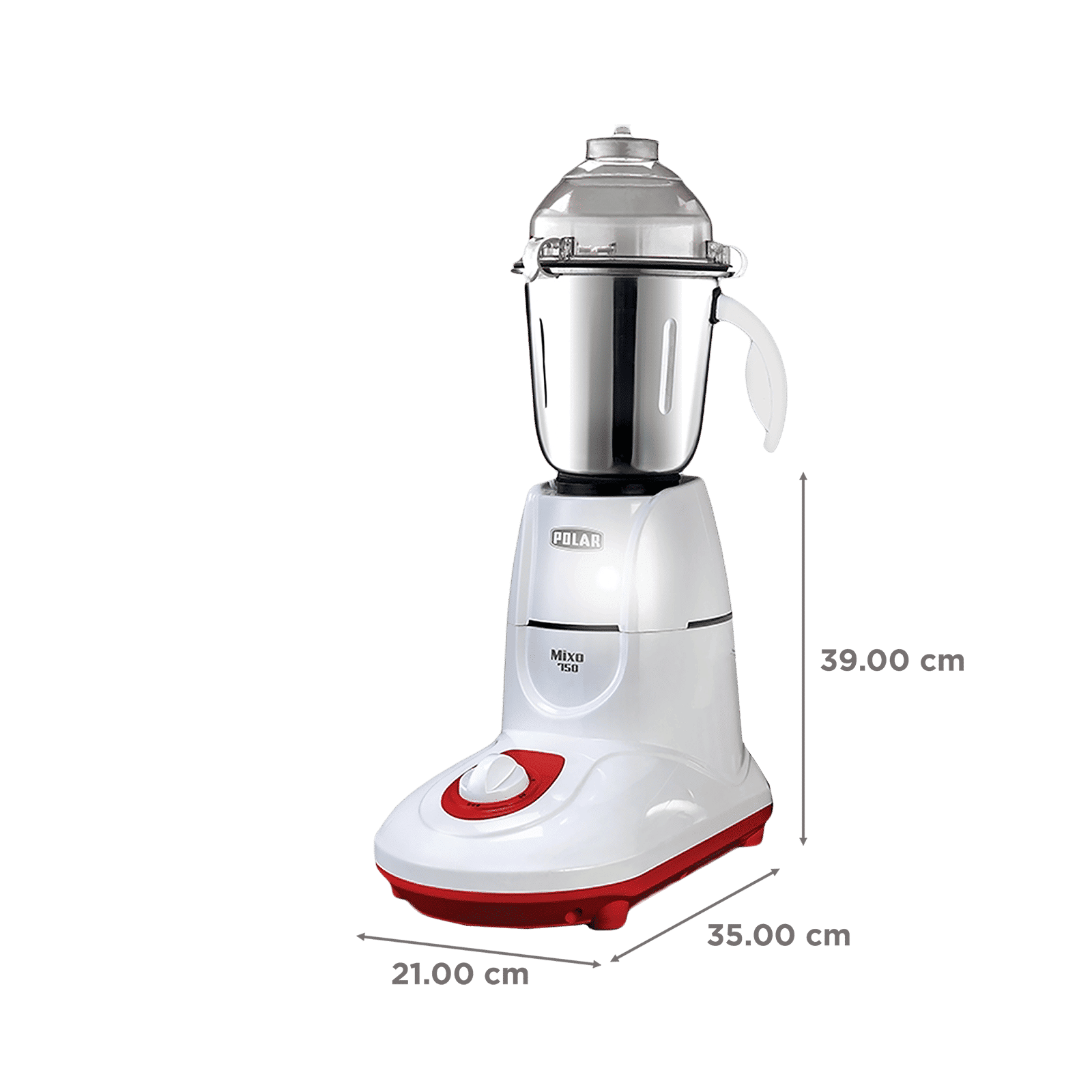 POLAR MIXO 750 Watt 3 Jars Mixer Grinder (Shock Proof Body, White)_3