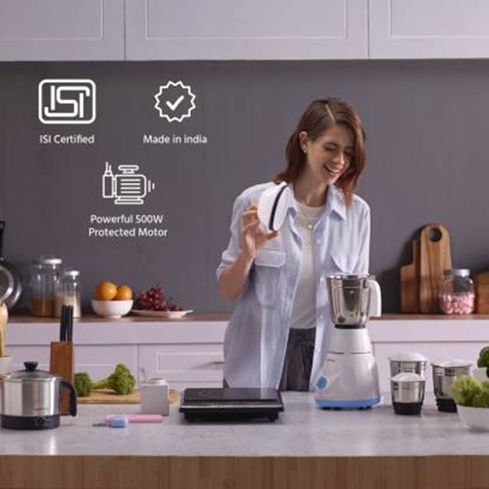 Lifelong Power Pro 500 Watt 3 Jars Mixer Grinder (Overload Protection, White)_8