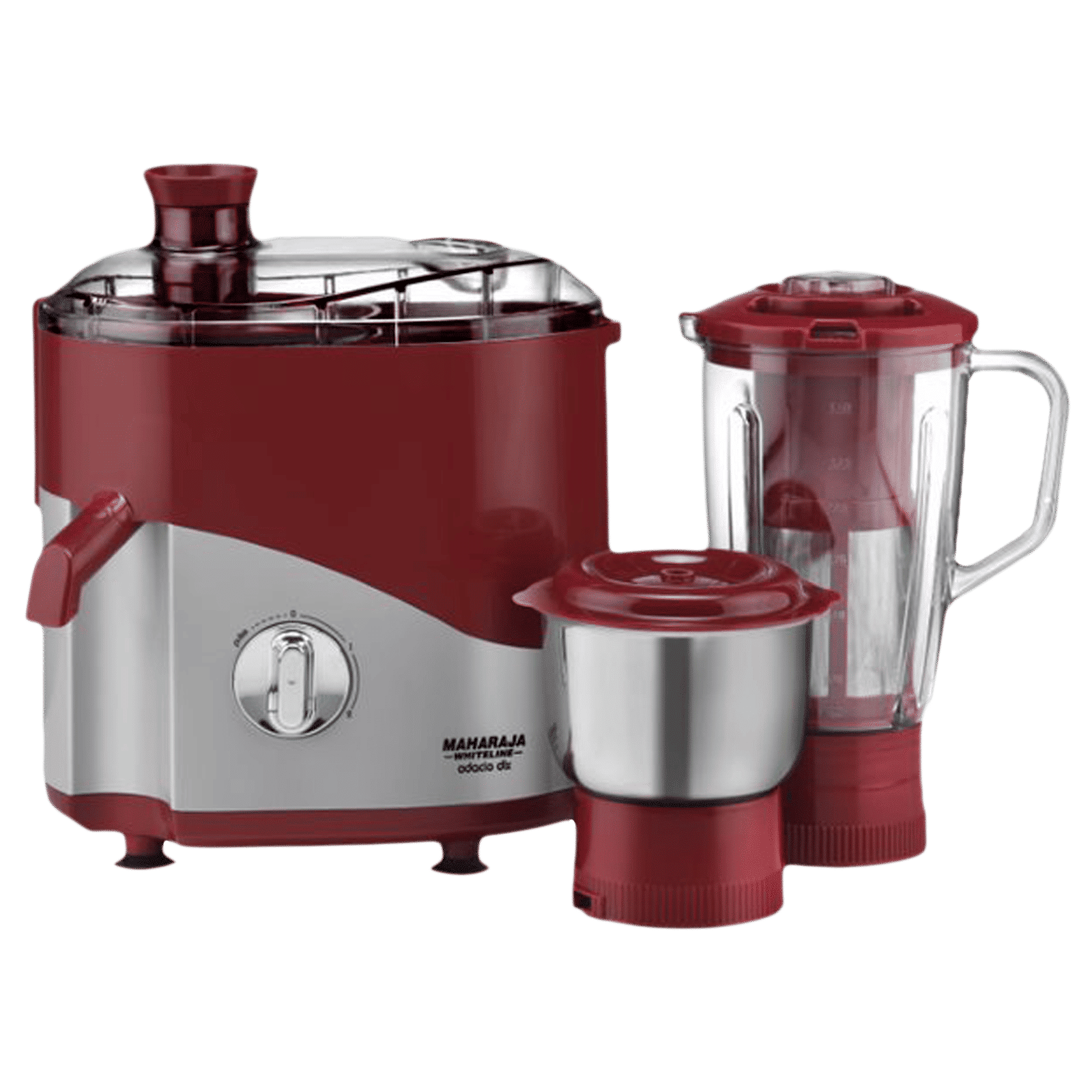 MAHARAJA WHITELINE Odacio DLX 550 Watt 2 Jars Juicer Mixer Grinder (Overload Protection, Cherry Red)_1