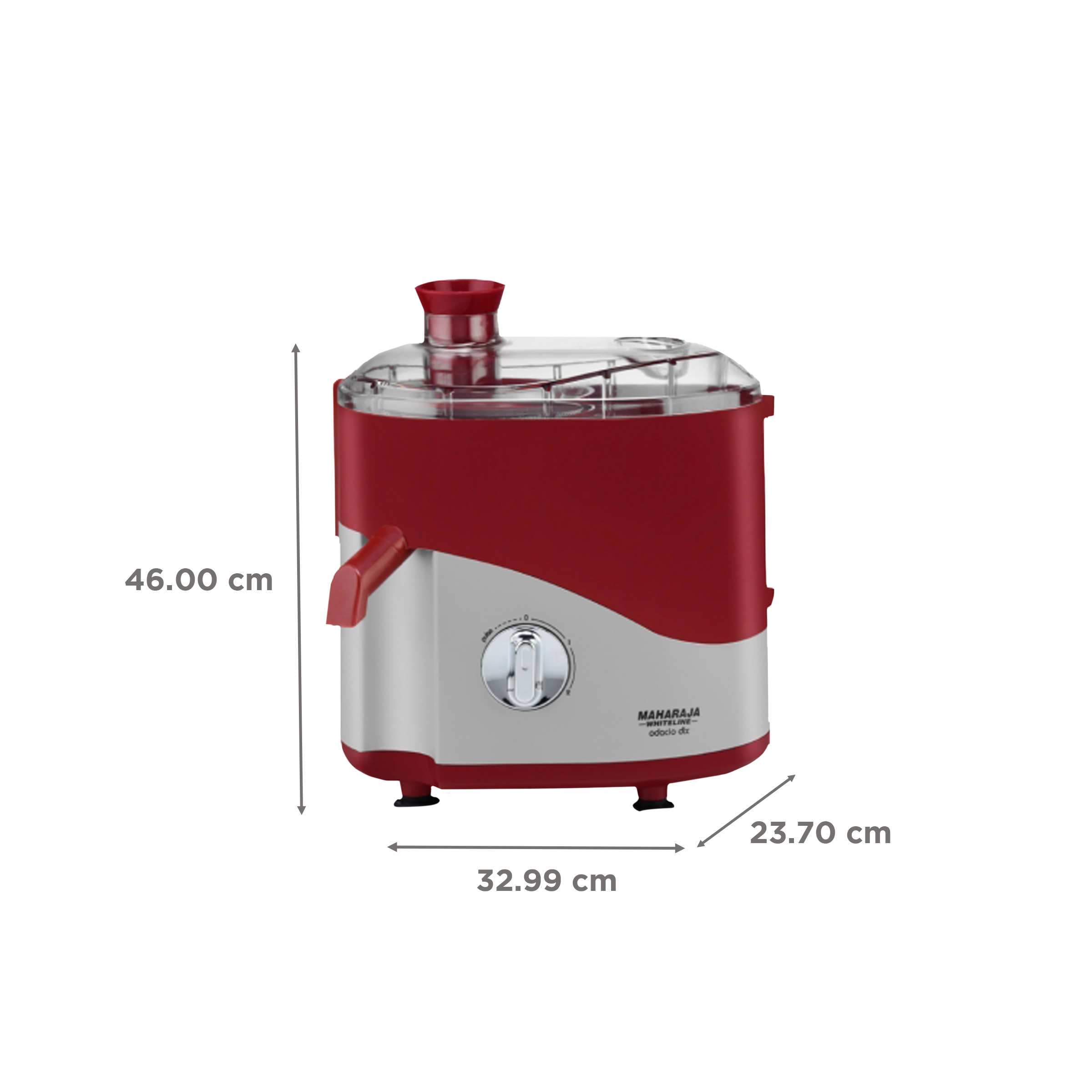 MAHARAJA WHITELINE Odacio DLX 550 Watt 2 Jars Juicer Mixer Grinder (Overload Protection, Cherry Red)_3