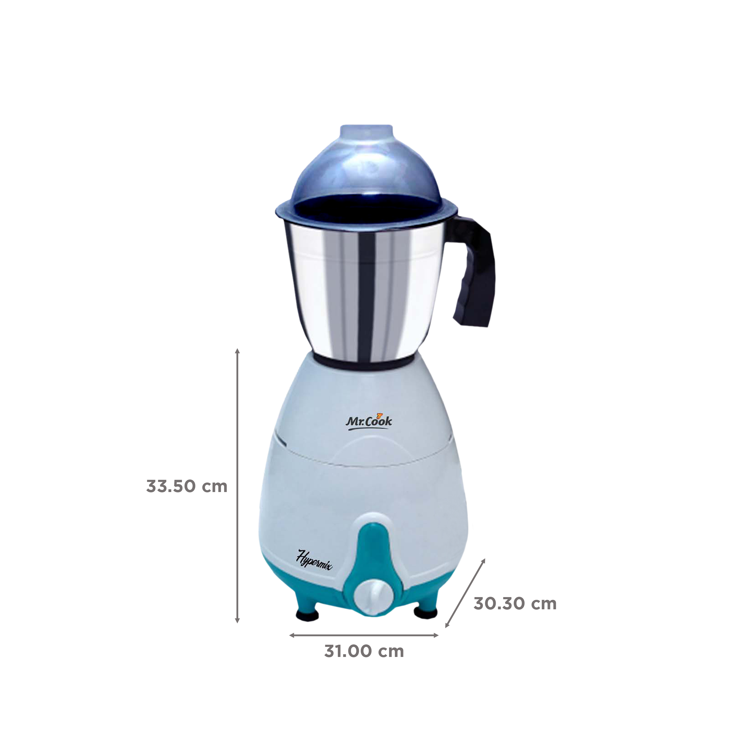 MR COOK Hypermix 500 Watt 3 Jars Mixer Grinder (3 Speed Control, Sky Blue) MR COOK Hypermix 500 Watt 3 Jars Mixer Grinder (3 Speed Control, Sky Blue)_3