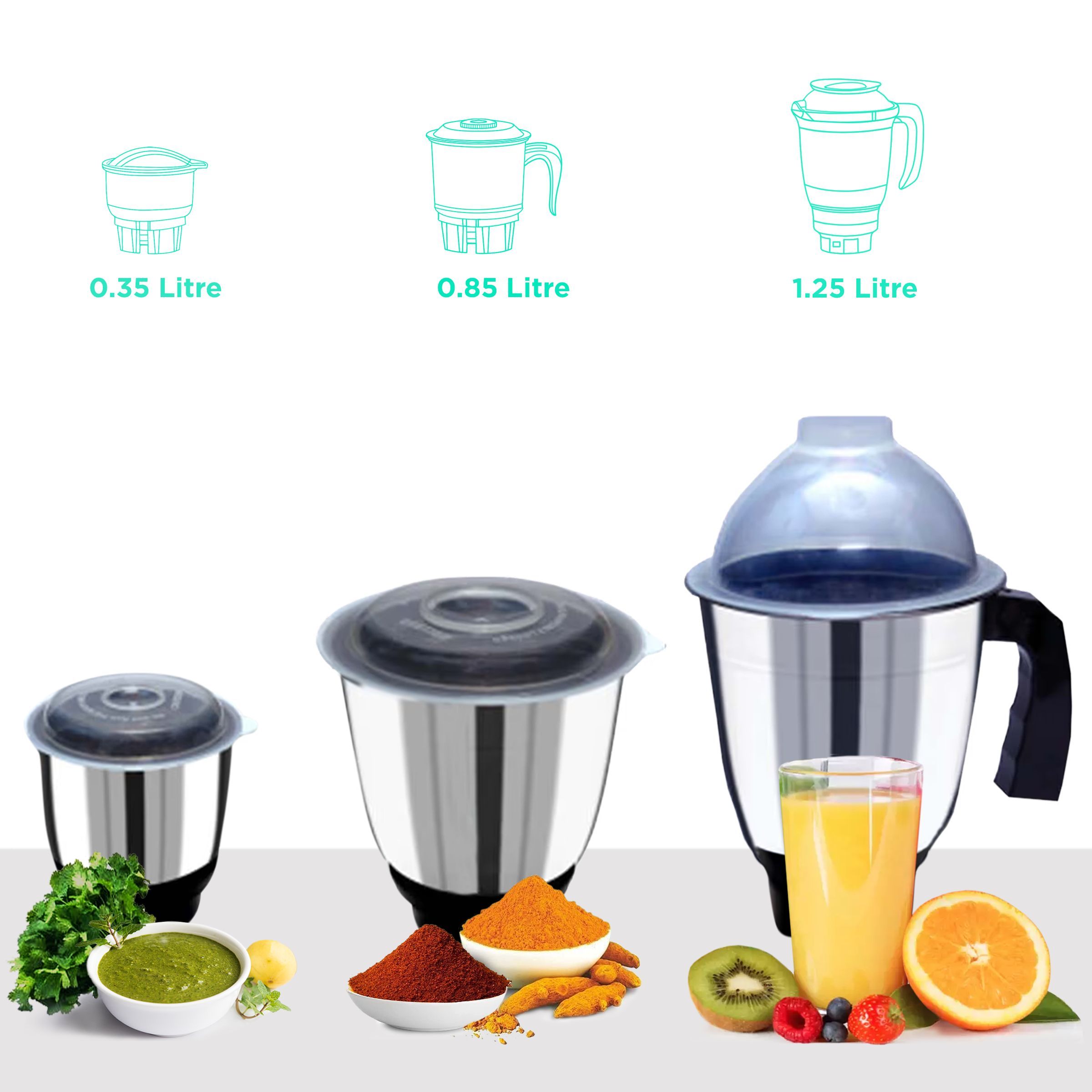 MR COOK Hypermix 500 Watt 3 Jars Mixer Grinder (3 Speed Control, Sky Blue) MR COOK Hypermix 500 Watt 3 Jars Mixer Grinder (3 Speed Control, Sky Blue)_4