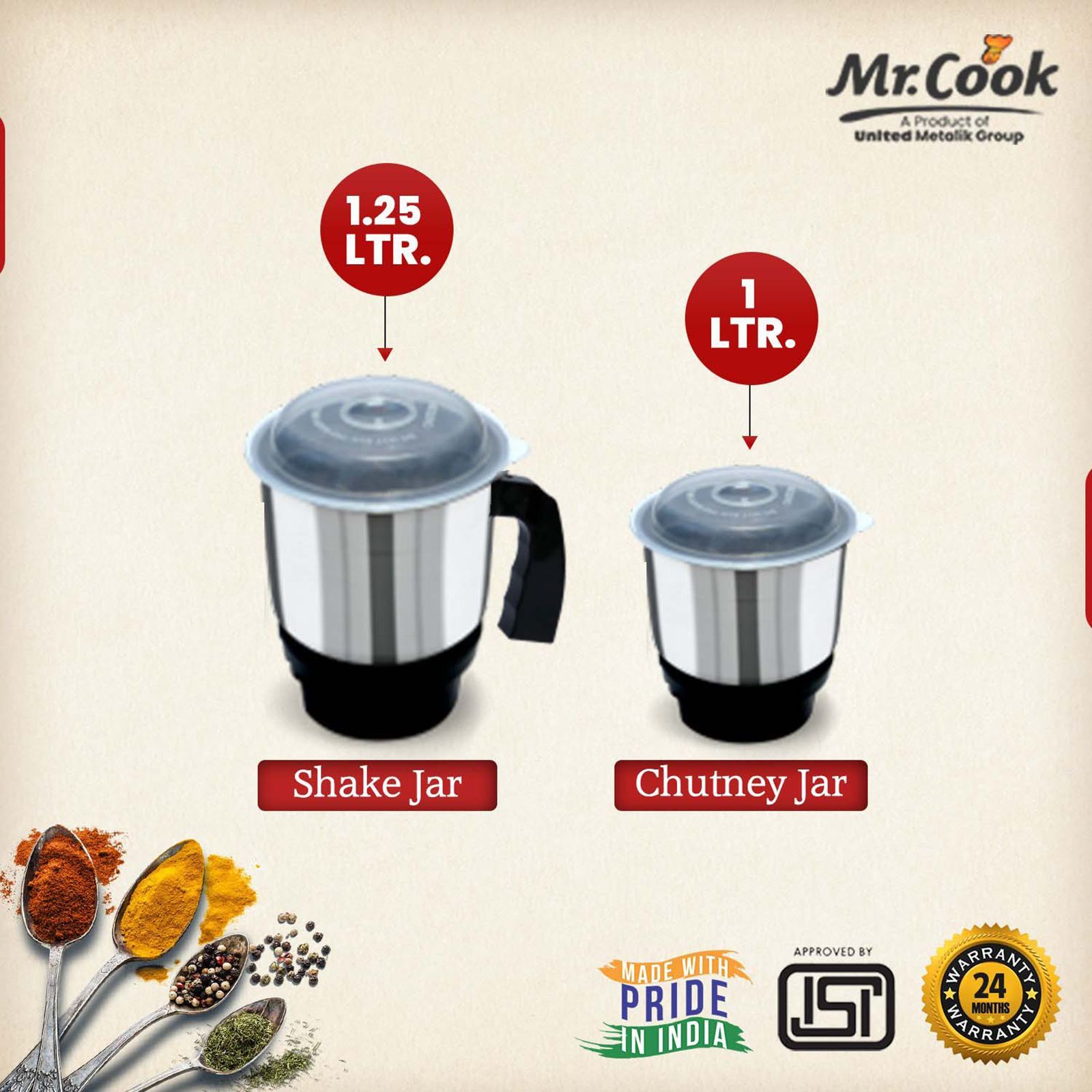 MR COOK UniMix 500 Watt 2 Jars Mixer Grinder (Shock Proof Body, Maroon & Black) MR COOK UniMix 500 Watt 2 Jars Mixer Grinder (Shock Proof Body, Maroon & Black)_8