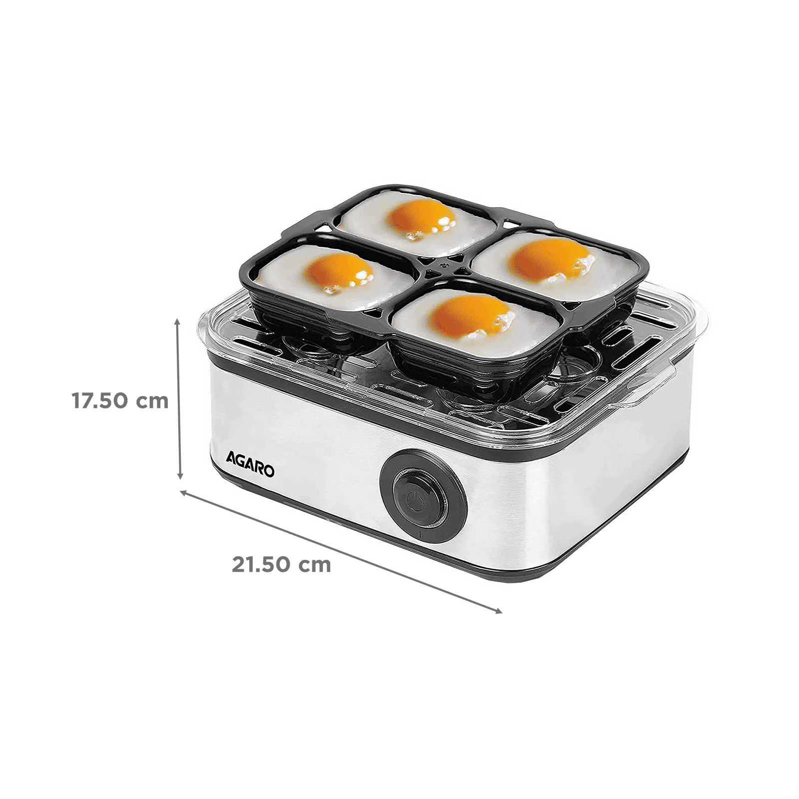 AGARO Grand 8 Egg Electric Egg Boiler & Poacher with Auto Shut Off (Silver)_2