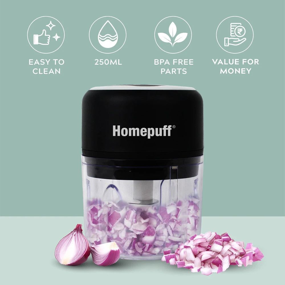 HomePuff H311 30 Watt Electric Vegetable Chopper with 3 Blades (Black)_9
