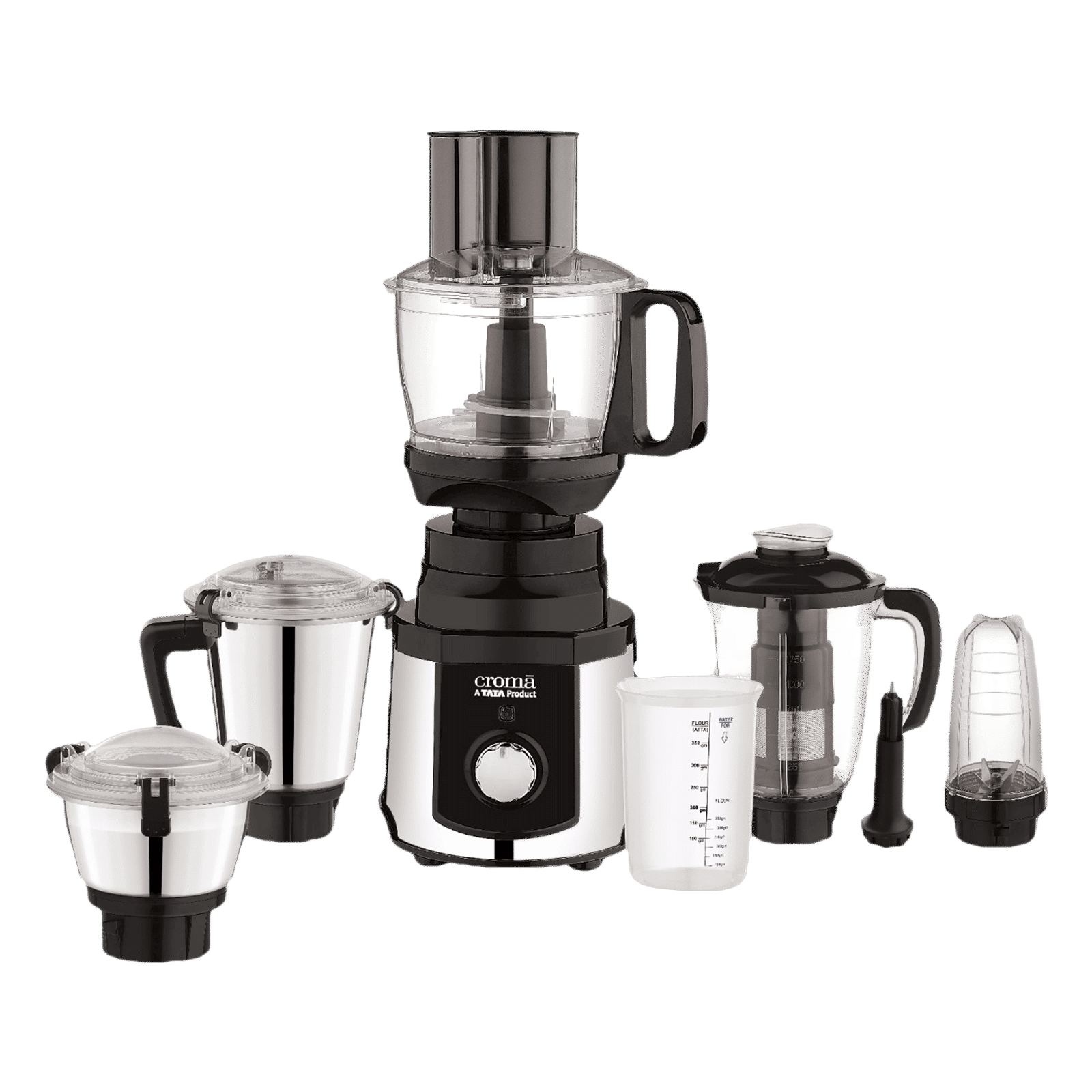 Croma 1000 Watt 5 Jars Mixer Grinder (20000 RPM, Inbuilt Overload Protection, Silver and Black)_1