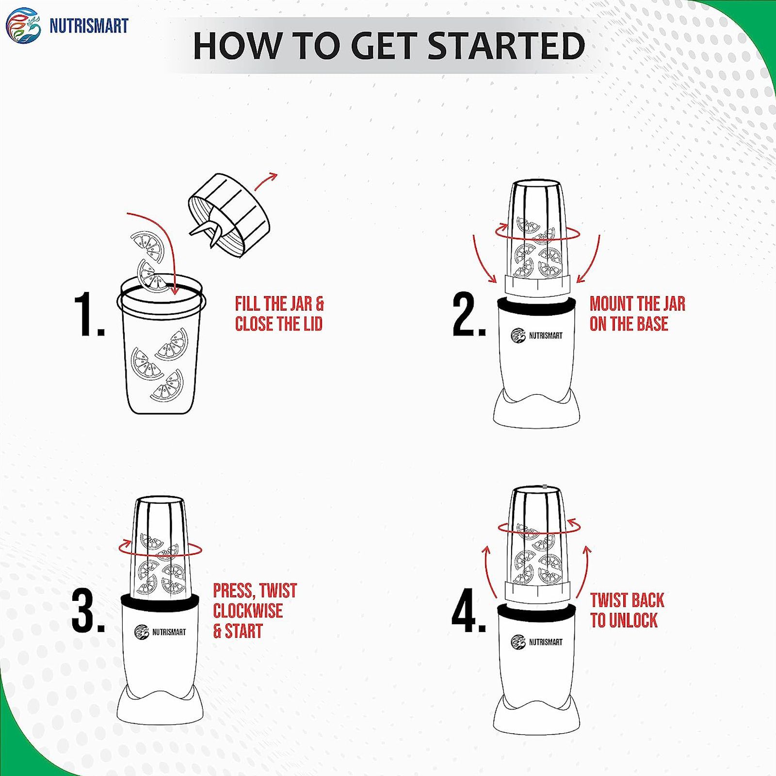 NutriSmart Nutriblend 500 Watt 2 Jars Mixer Grinder (22000 RPM, Overload Protection, Matt Pink)_5