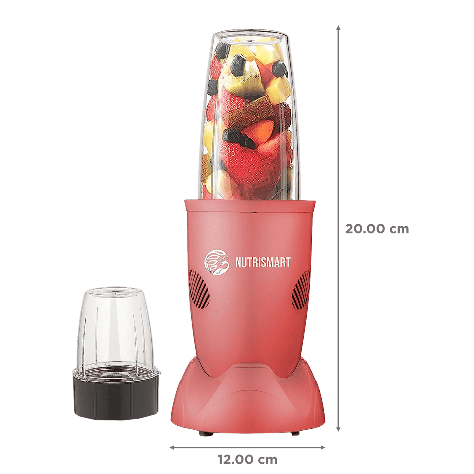 NutriSmart Nutriblend 500 Watt 2 Jars Mixer Grinder (22000 RPM, Overload Protection, Matt Pink)_3