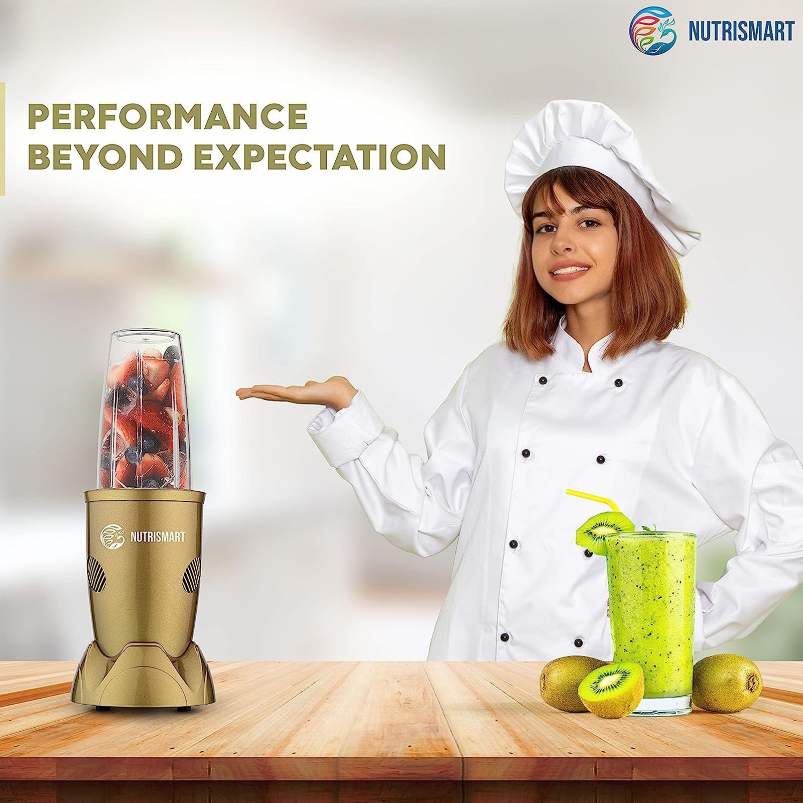 NutriSmart Nutriblend 500 Watt 2 Jars Mixer Grinder (22000 RPM, Overload Protection, Mehndi Green)_4