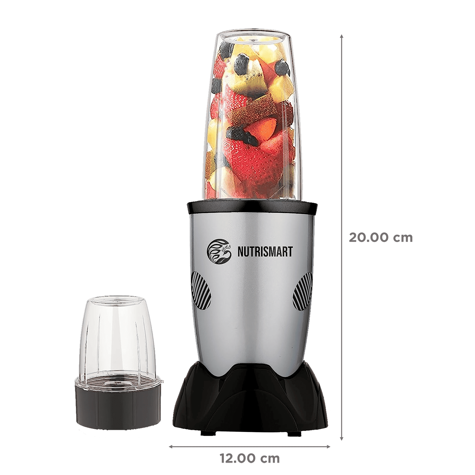 NutriSmart Nutriblend 500 Watt 2 Jars Mixer Grinder (22000 RPM, Overload Protection, Silver)_3
